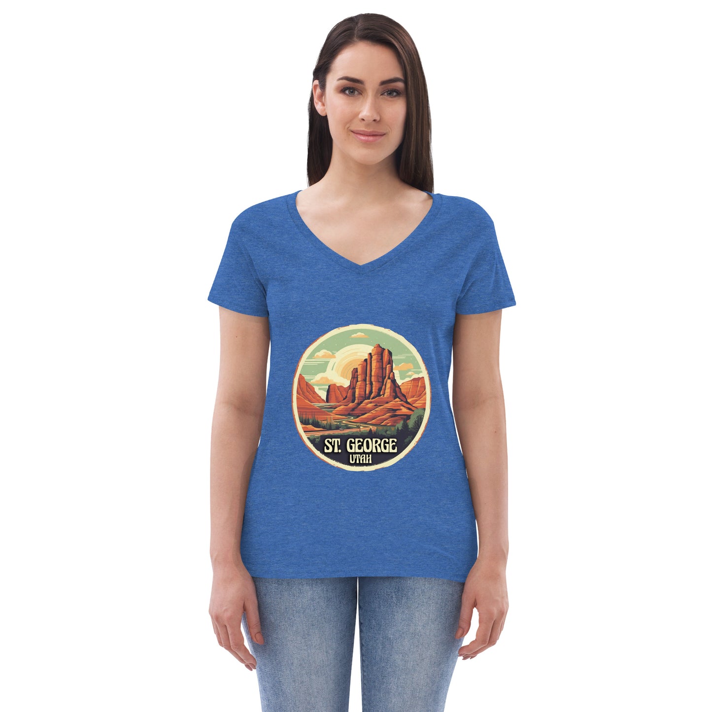 St. George Utah Souvenir Women’s recycled v-neck t-shirt