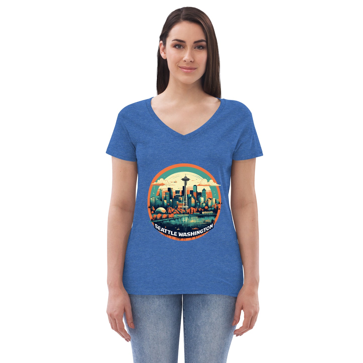 Seattle Washington Souvenir Women’s recycled v-neck t-shirt