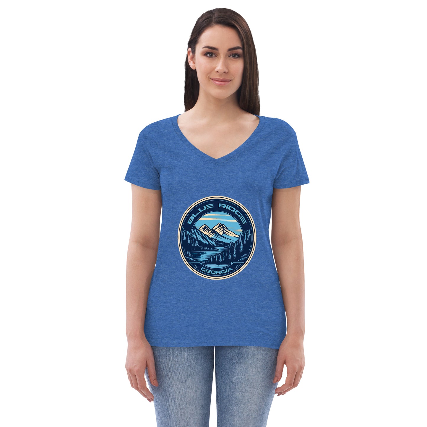 Blue Ridge Georgia Souvenir Women’s recycled v-neck t-shirt