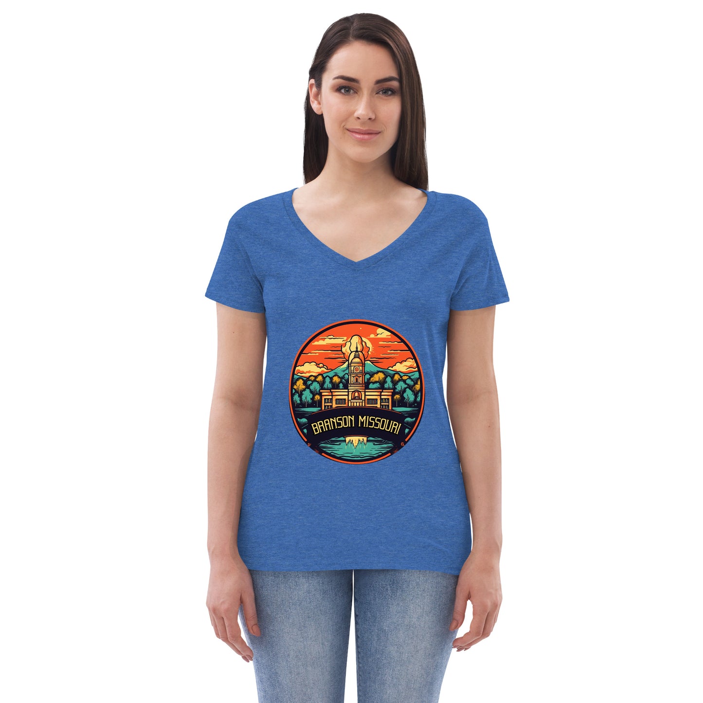 Branson Missouri Souvenir Women’s recycled v-neck t-shirt