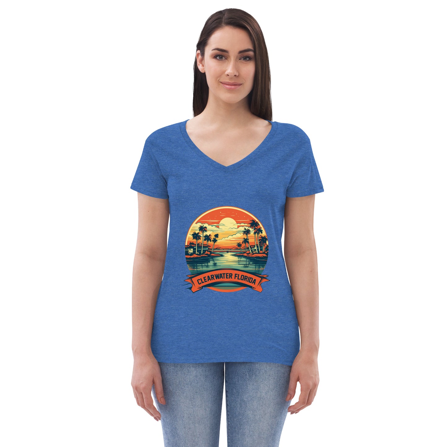 Clearwater Florida Souvenir Women’s recycled v-neck t-shirt