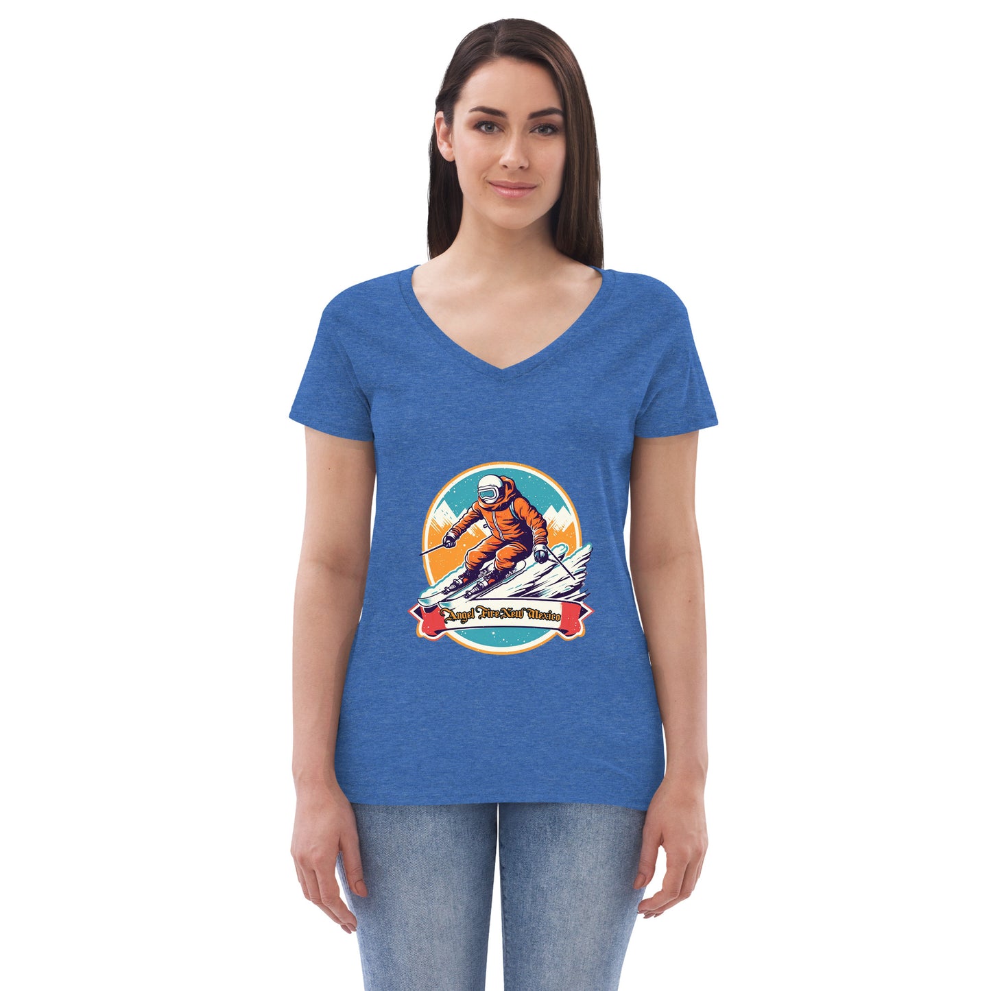 Angel Fire New Mexico Souvenir Women’s recycled v-neck t-shirt