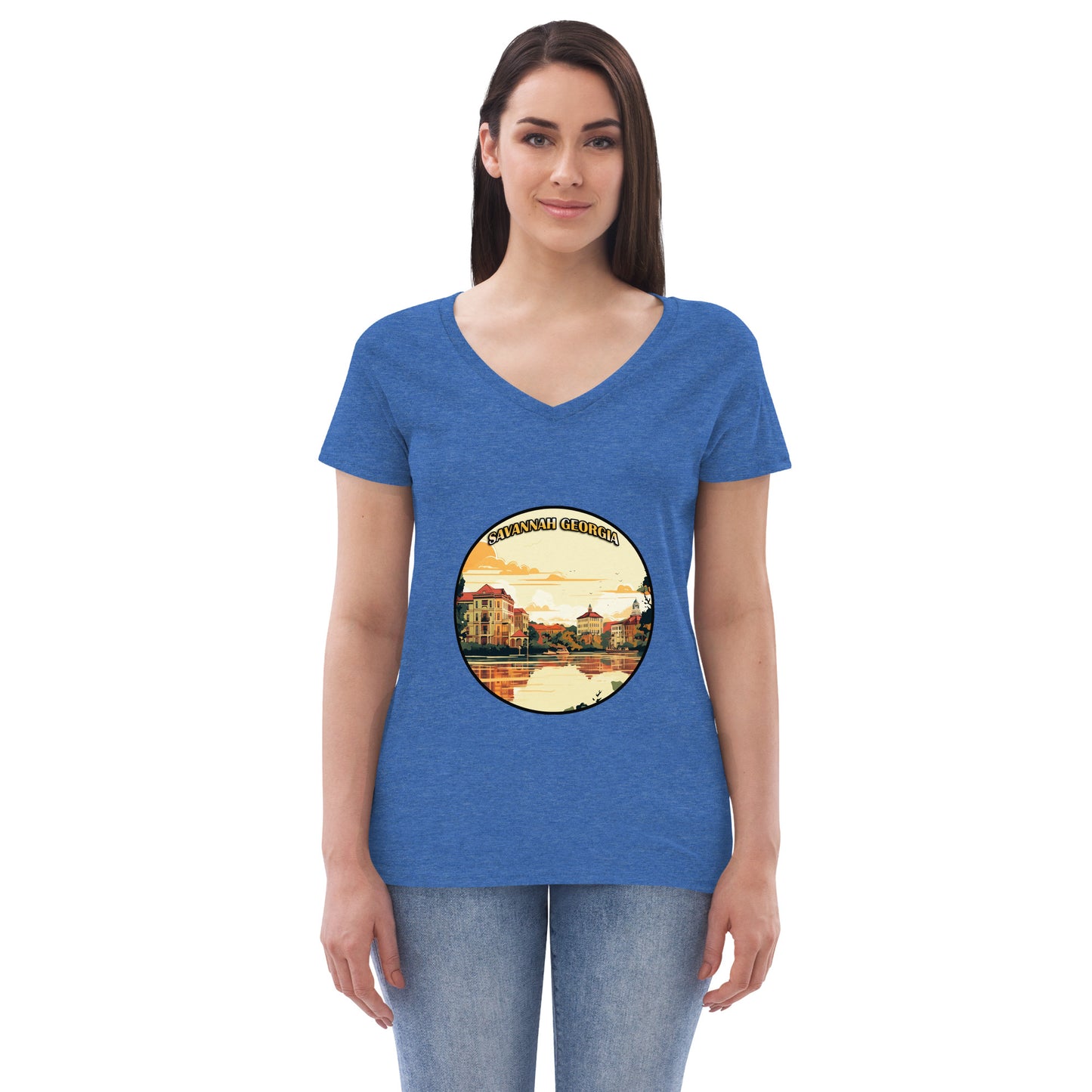 Savannah Georgia Souvenir Women’s recycled v-neck t-shirt