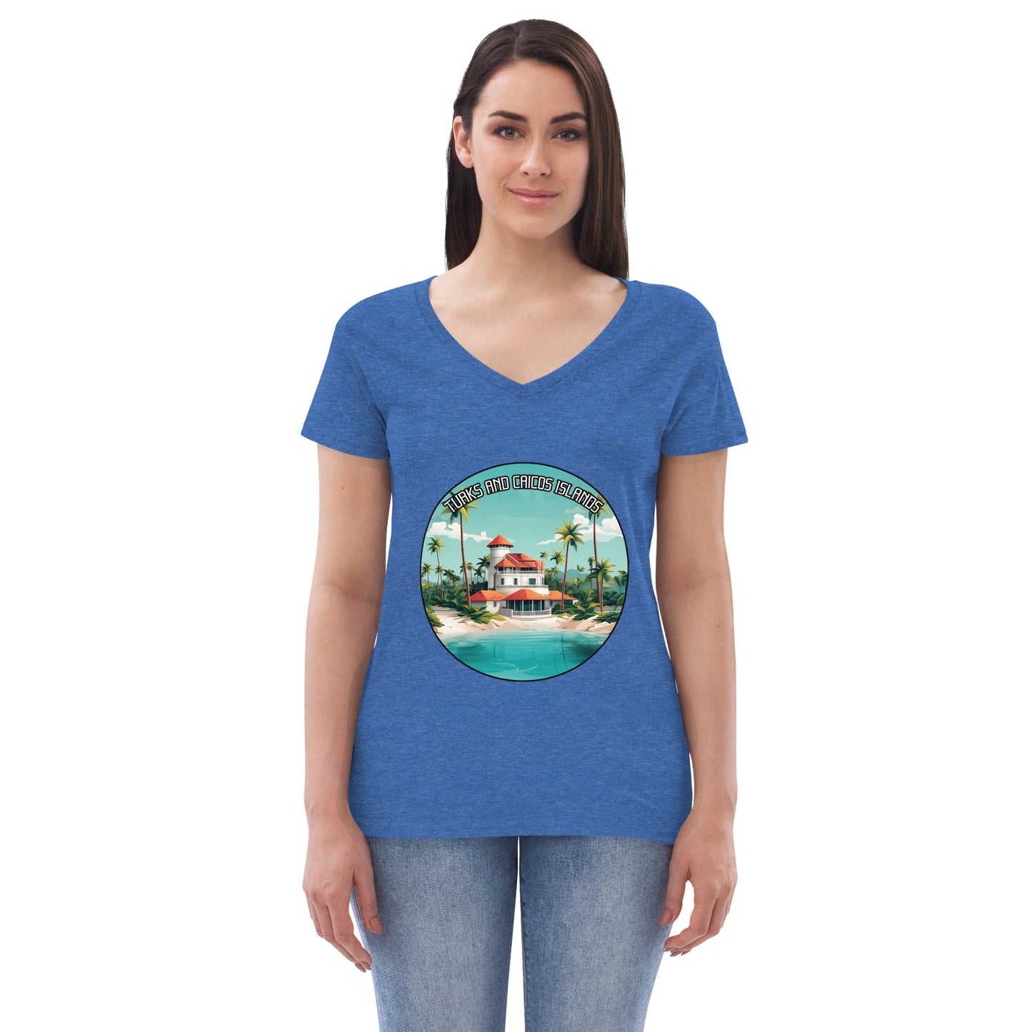 Turks and Caicos Islands Souvenir Women’s recycled v-neck t-shirt