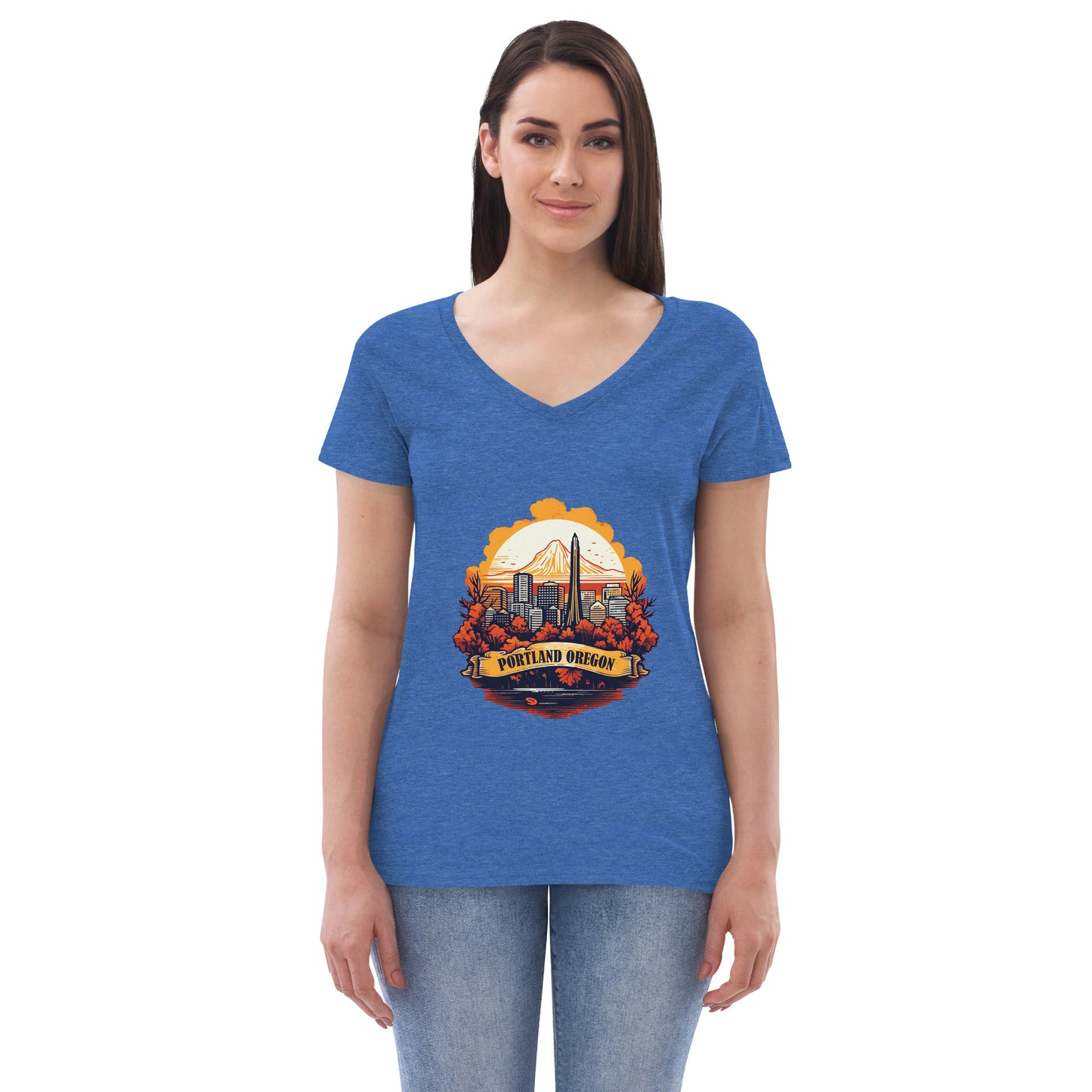 Portland Oregon Souvenir Women’s recycled v-neck t-shirt