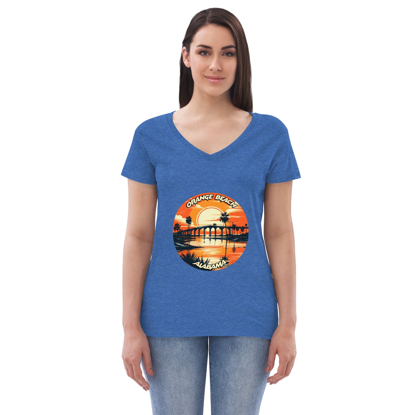 Orange Beach Alabama Souvenir Women’s recycled v-neck t-shirt