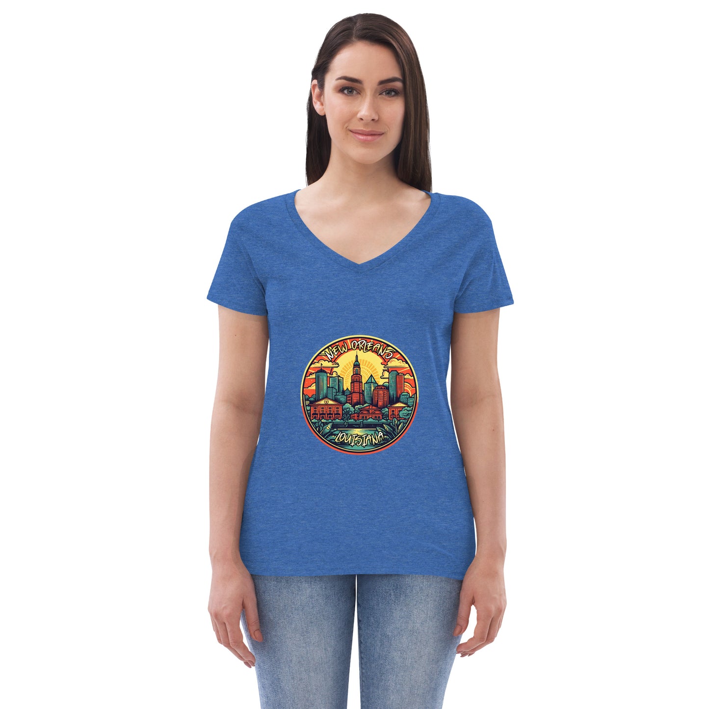 New Orleans Louisiana Souvenir Women’s recycled v-neck t-shirt