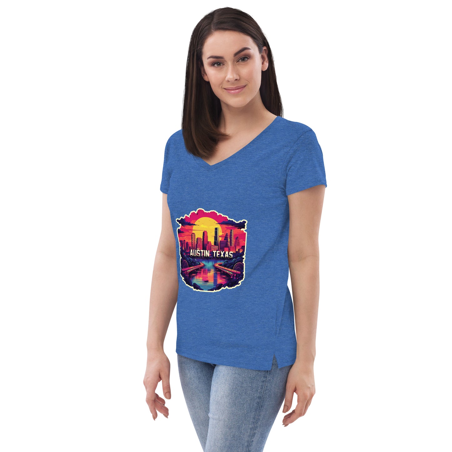 Austin Texas Souvenir Women’s recycled v-neck t-shirt