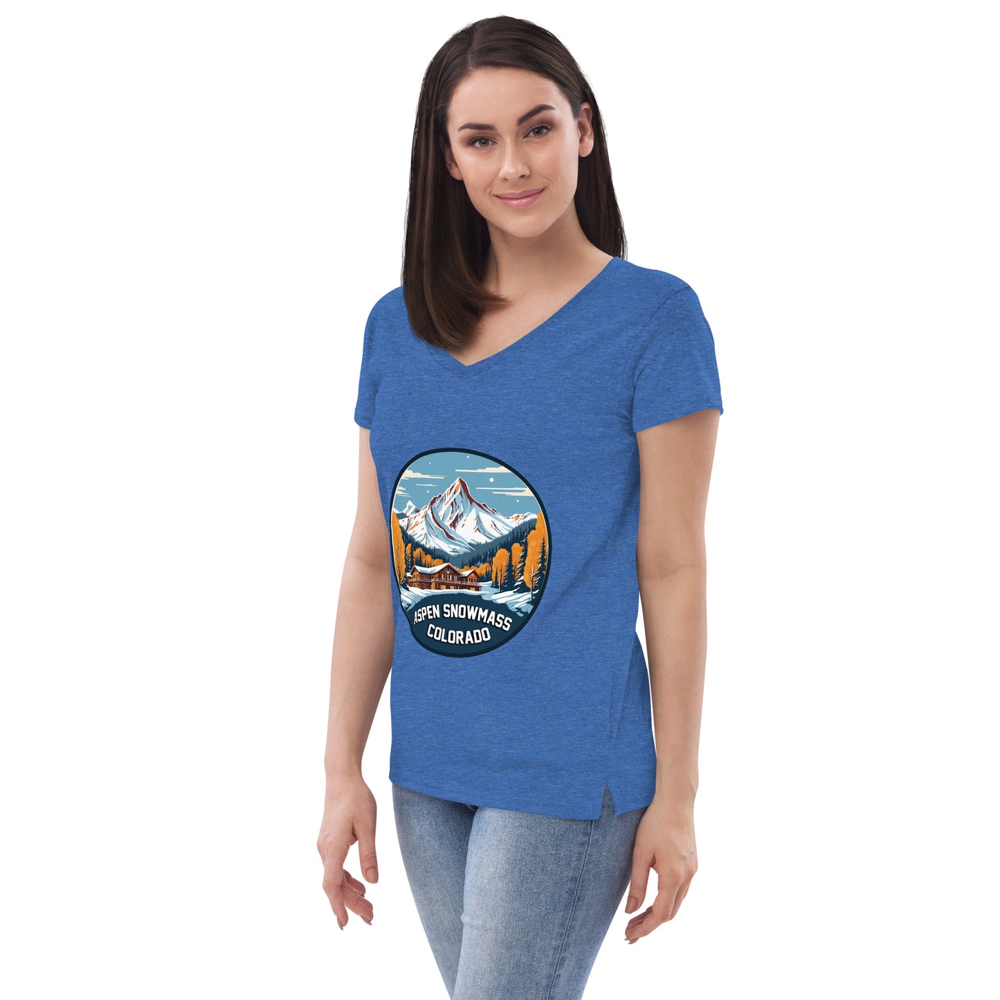 Aspen Snowmass Colorado Souvenir Women’s recycled v-neck t-shirt