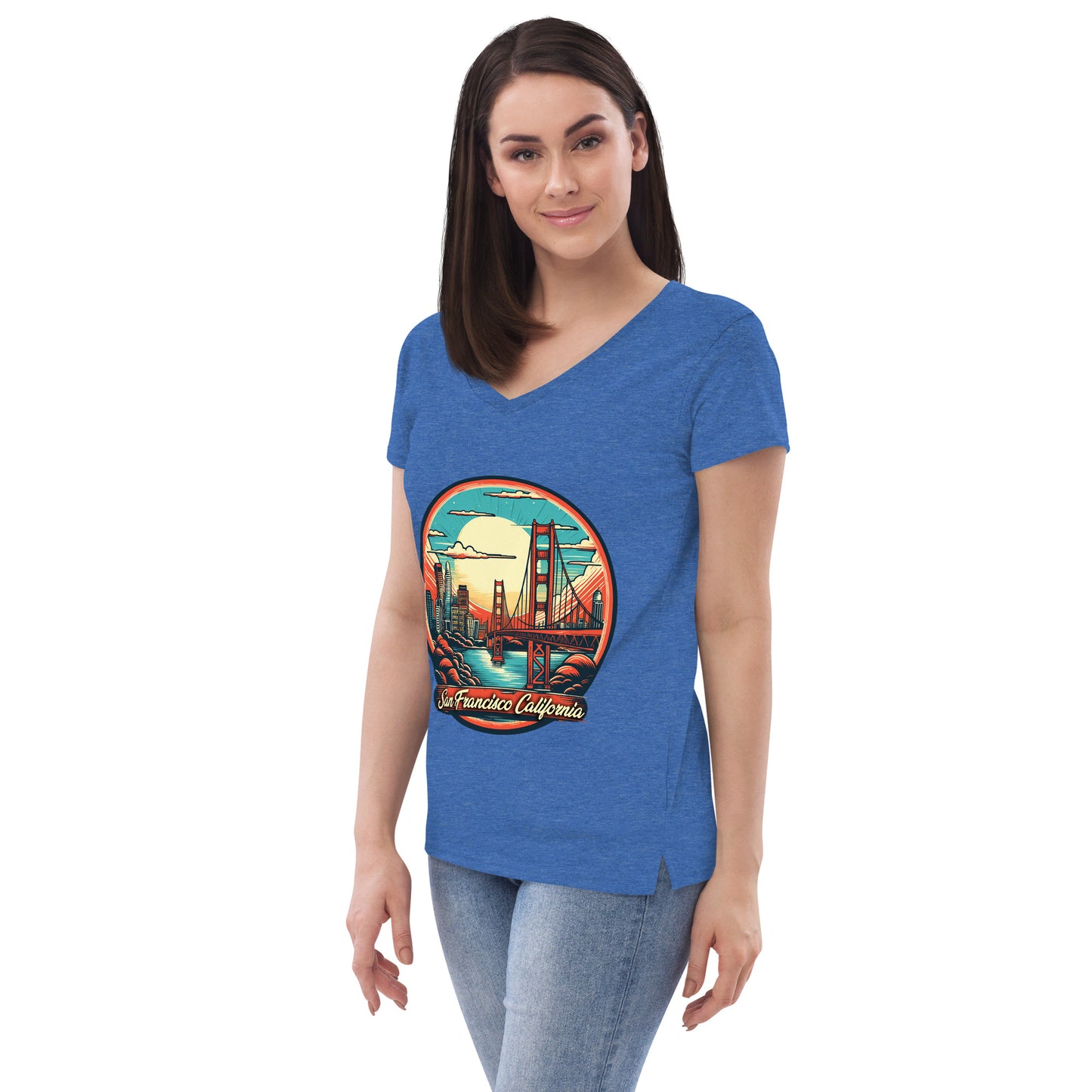 San Francisco California Souvenir Women’s recycled v-neck t-shirt