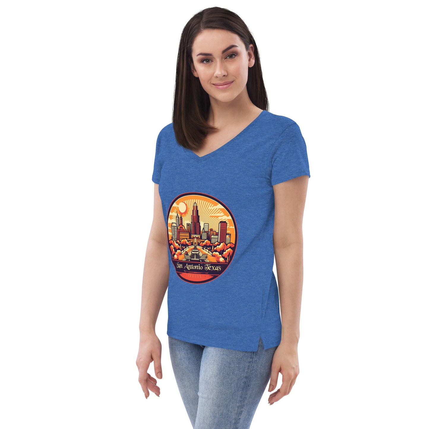 San Antonio Texas Souvenir Women’s recycled v-neck t-shirt