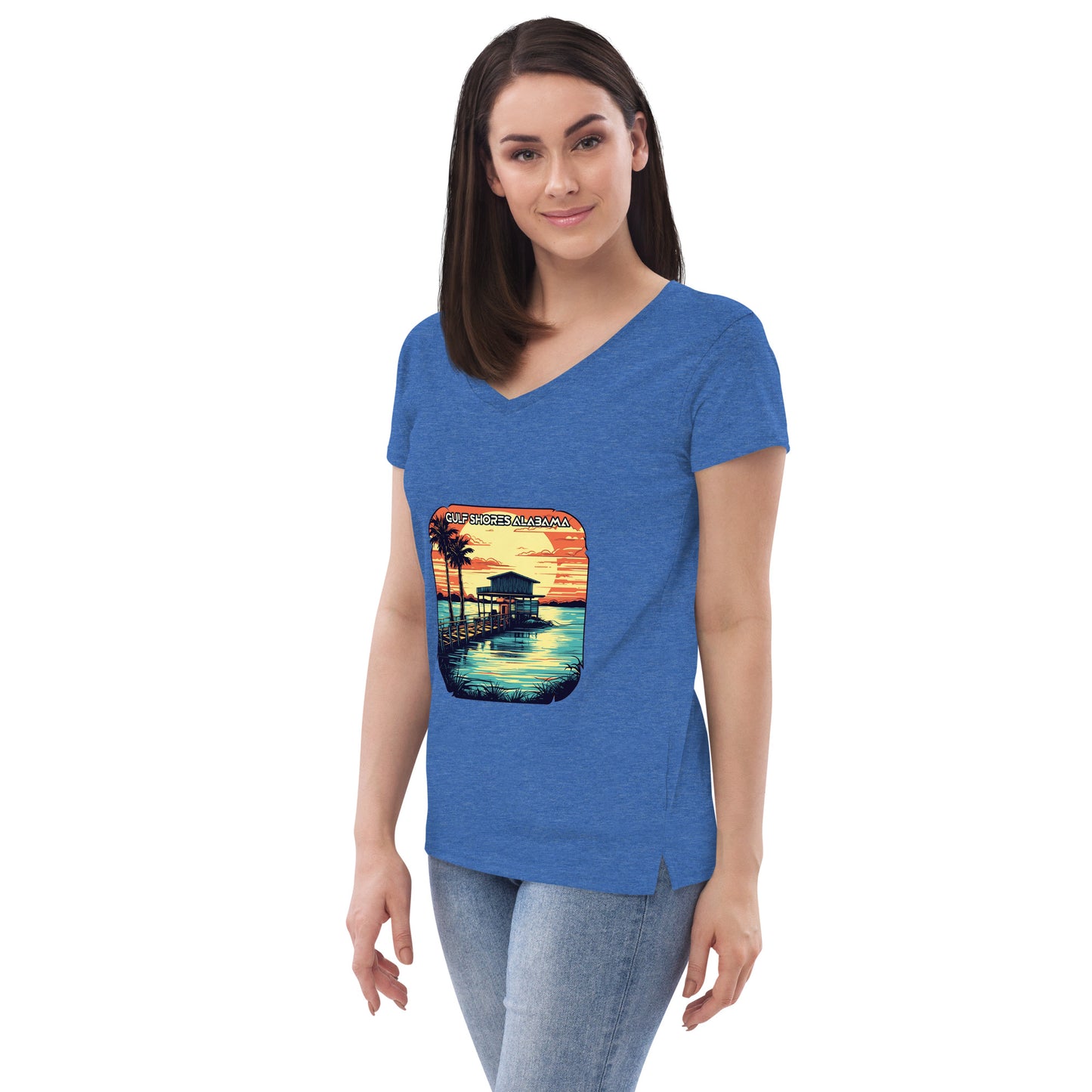 Gulf Shores Alabama Souvenir Women’s recycled v-neck t-shirt