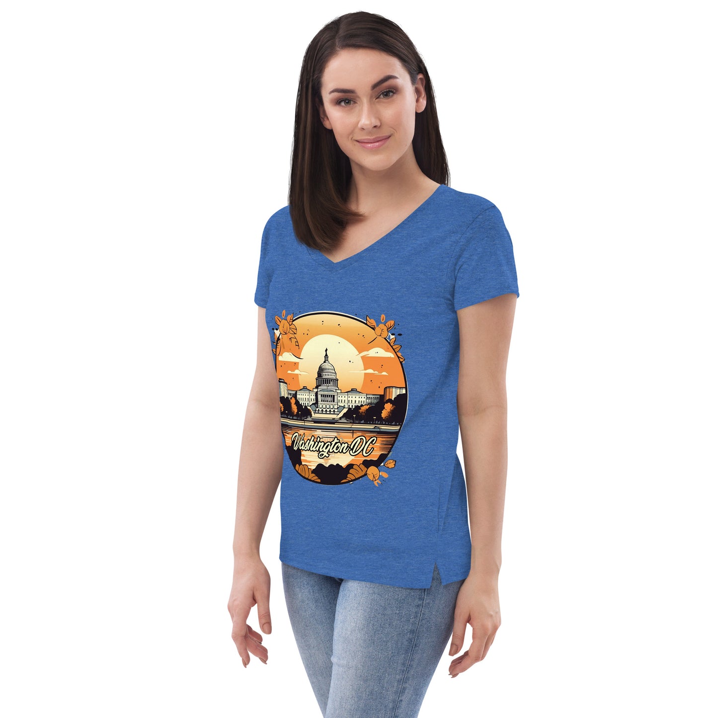 Washington DC Souvenir Women’s recycled v-neck t-shirt