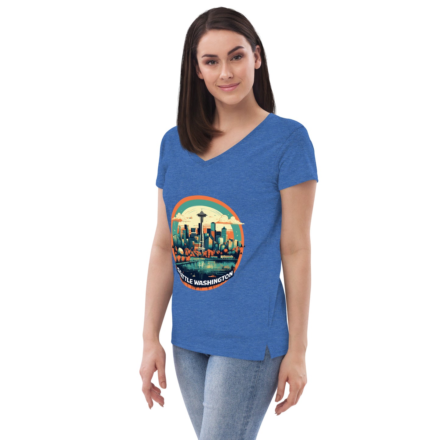 Seattle Washington Souvenir Women’s recycled v-neck t-shirt