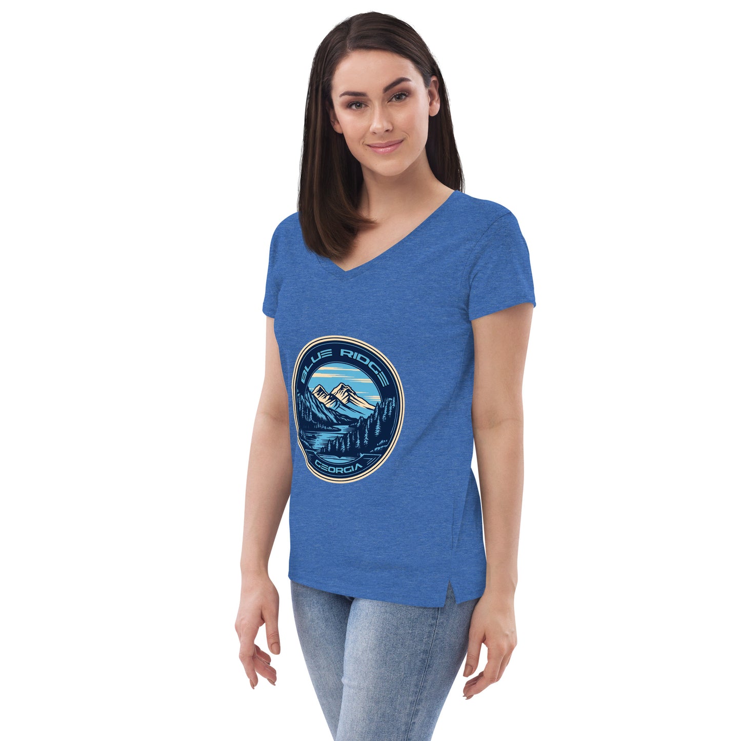 Blue Ridge Georgia Souvenir Women’s recycled v-neck t-shirt