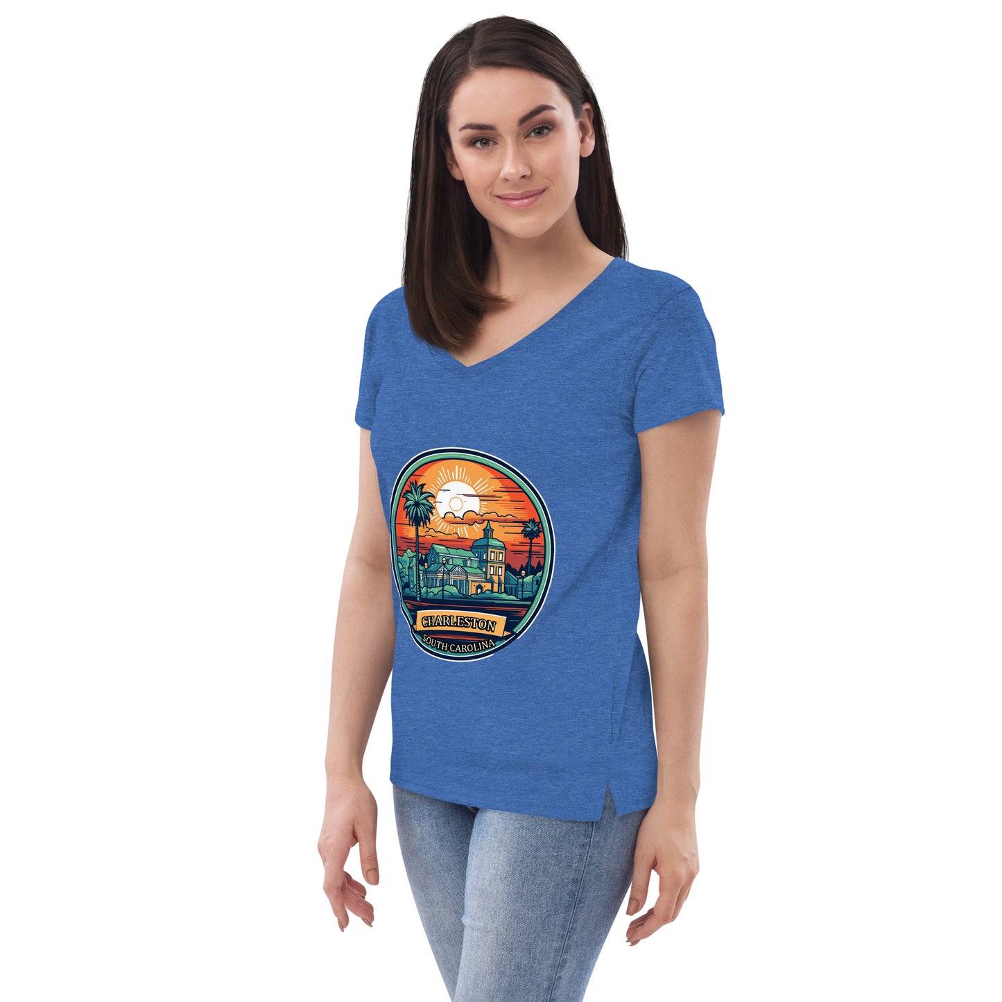 Charleston South Carolina Souvenir Women’s recycled v-neck t-shirt