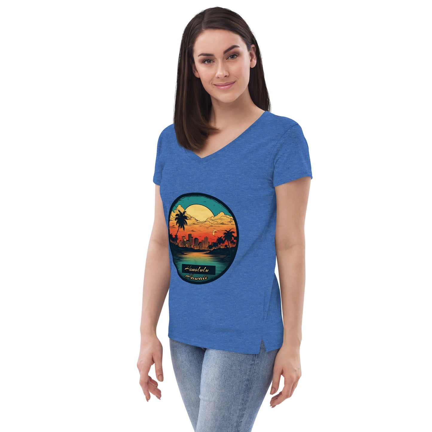 Honolulu Hawaii Souvenir Women’s recycled v-neck t-shirt