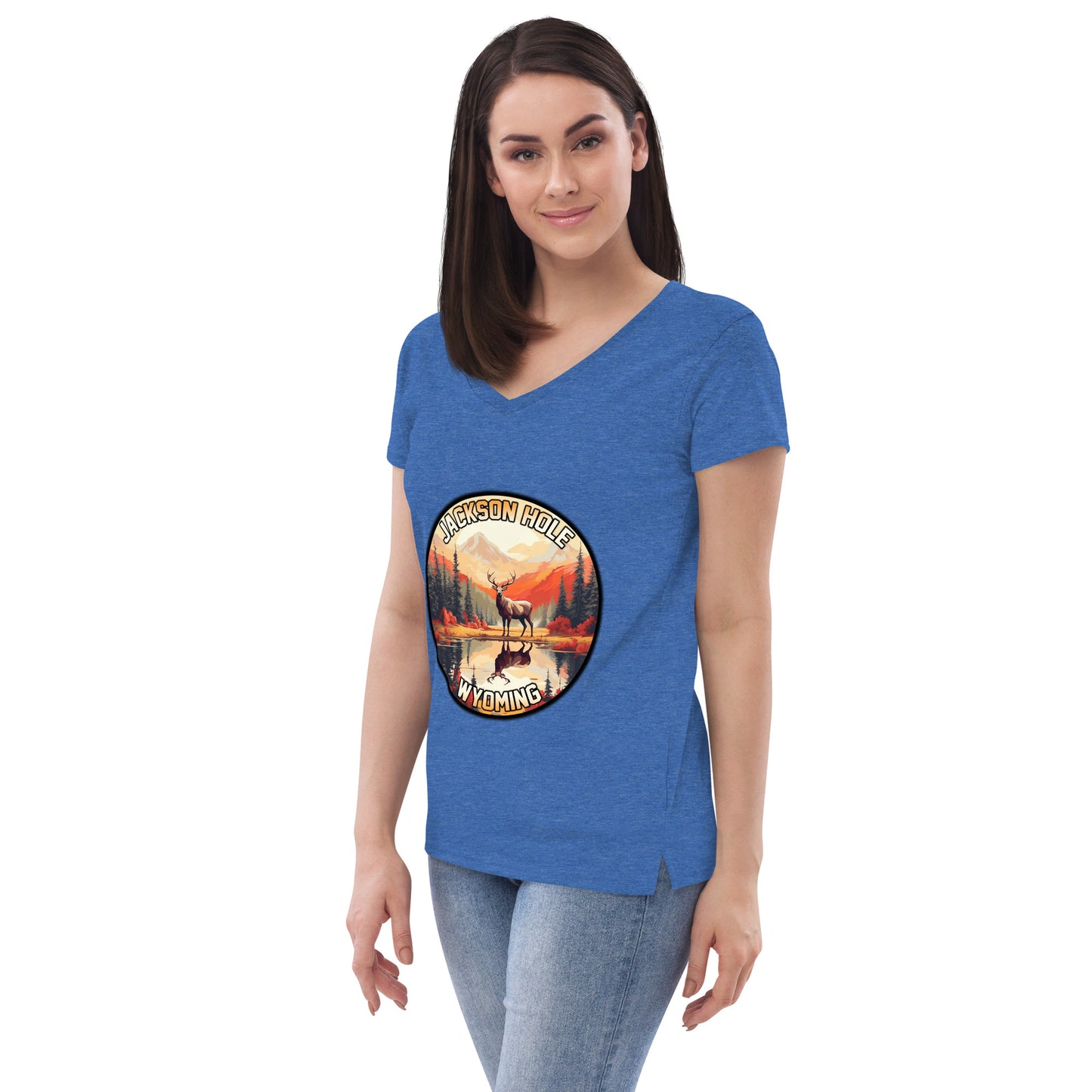 Jackson Hole Wyoming Souvenir Women’s recycled v-neck t-shirt