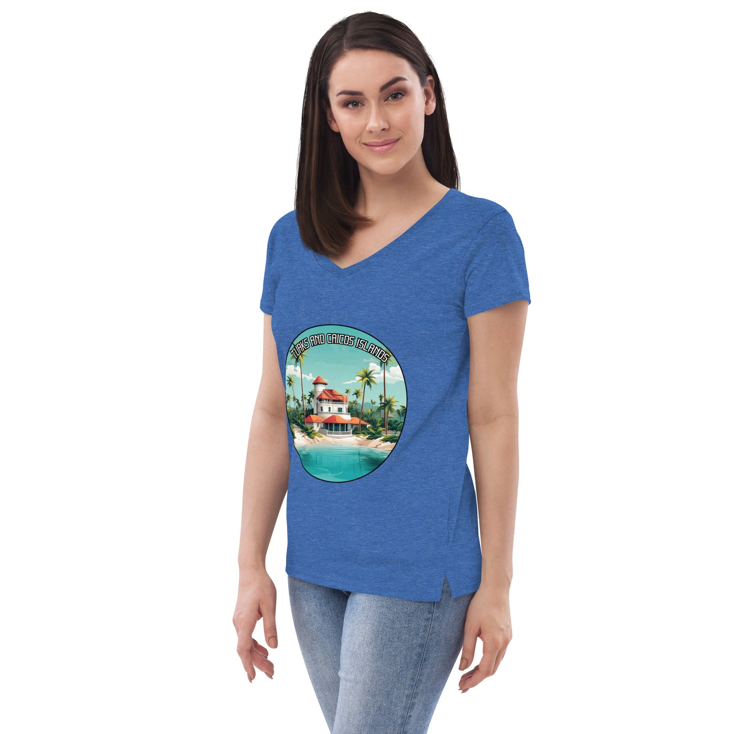 Turks and Caicos Islands Souvenir Women’s recycled v-neck t-shirt