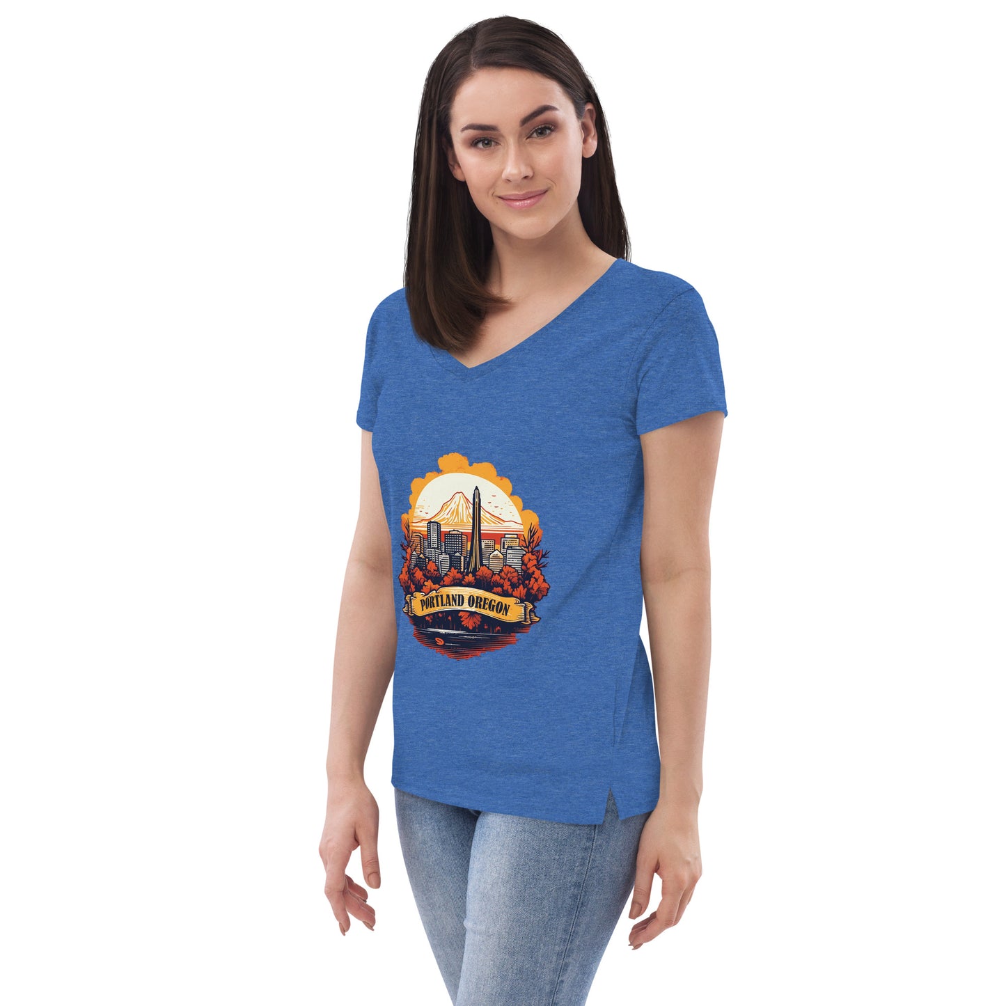 Portland Oregon Souvenir Women’s recycled v-neck t-shirt