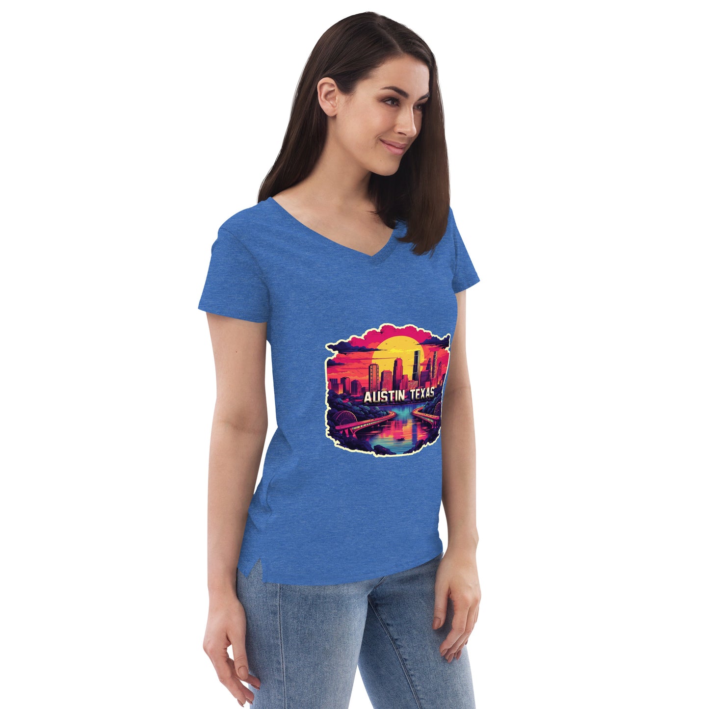 Austin Texas Souvenir Women’s recycled v-neck t-shirt