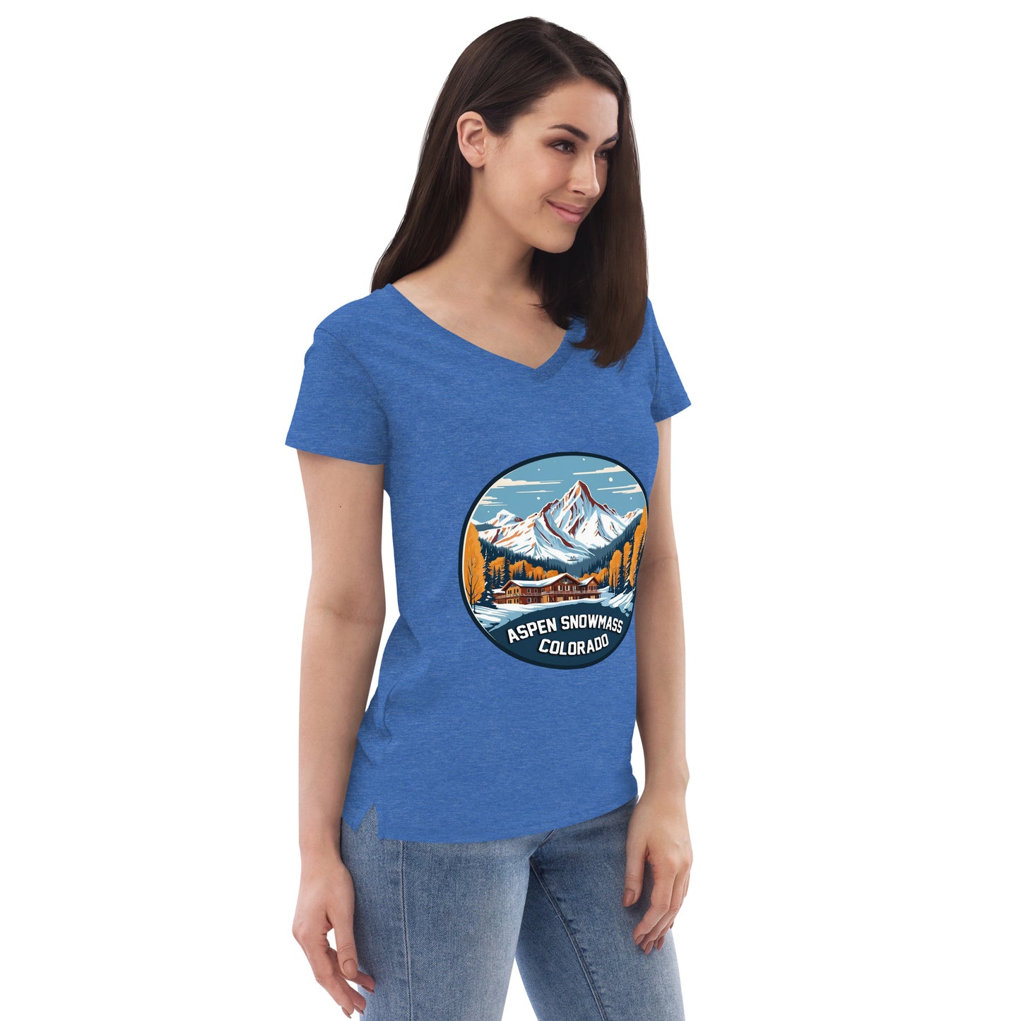 Aspen Snowmass Colorado Souvenir Women’s recycled v-neck t-shirt