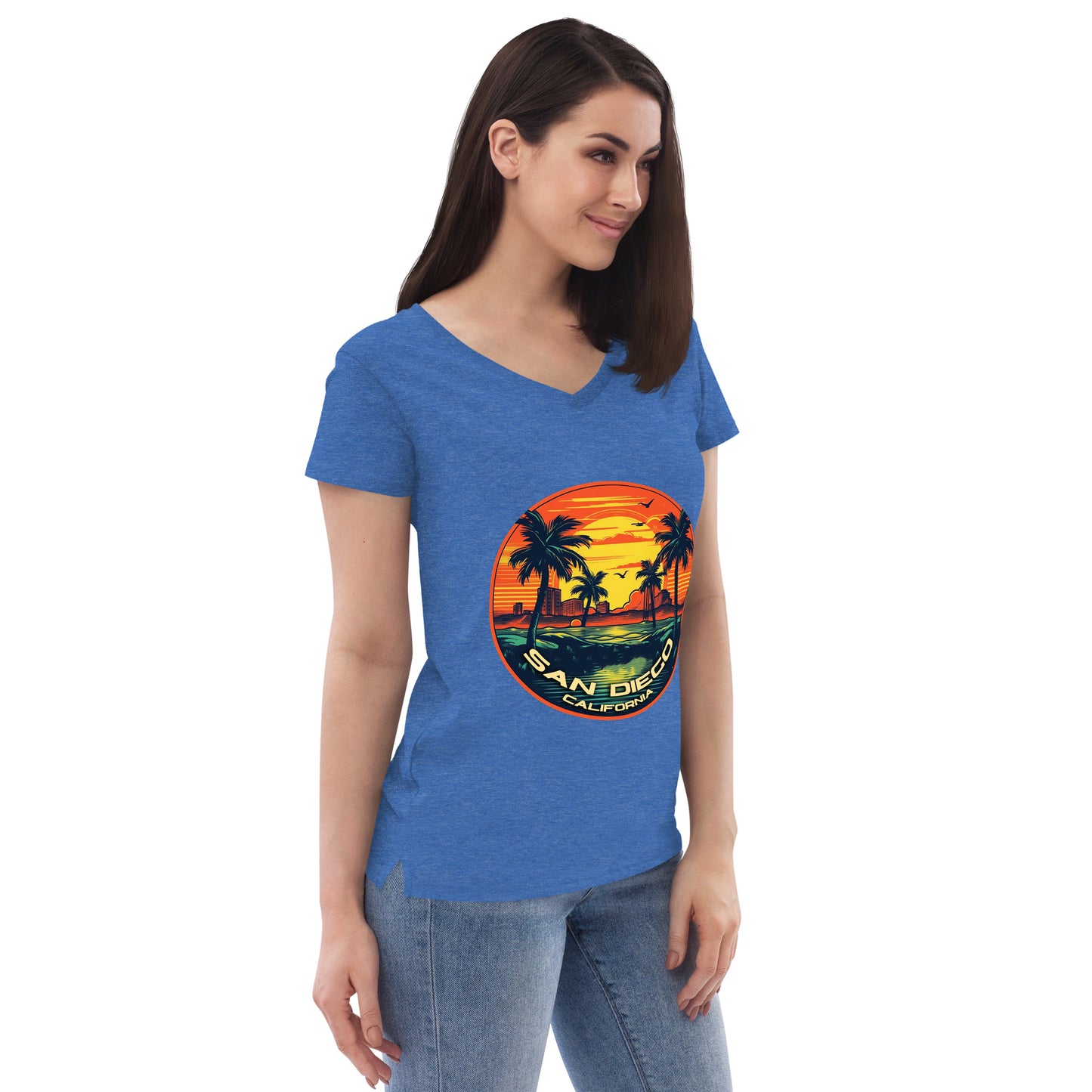 San Diego California Souvenir Women’s recycled v-neck t-shirt