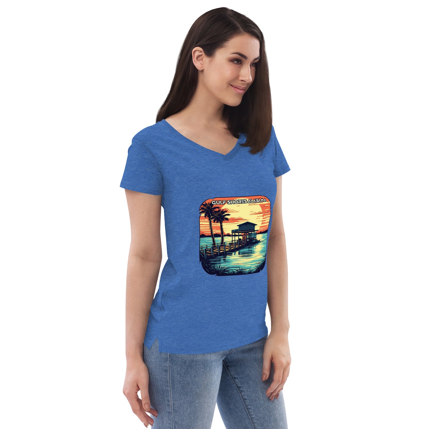 Gulf Shores Alabama Souvenir Women’s recycled v-neck t-shirt