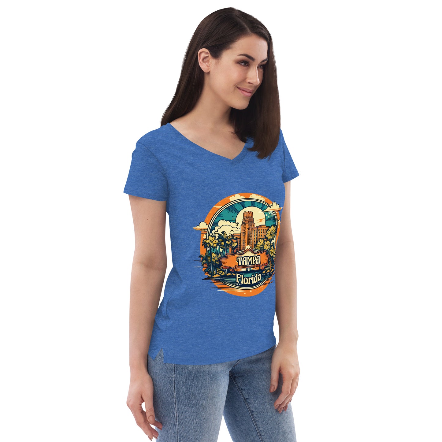 Tampa Florida Souvenir Women’s recycled v-neck t-shirt