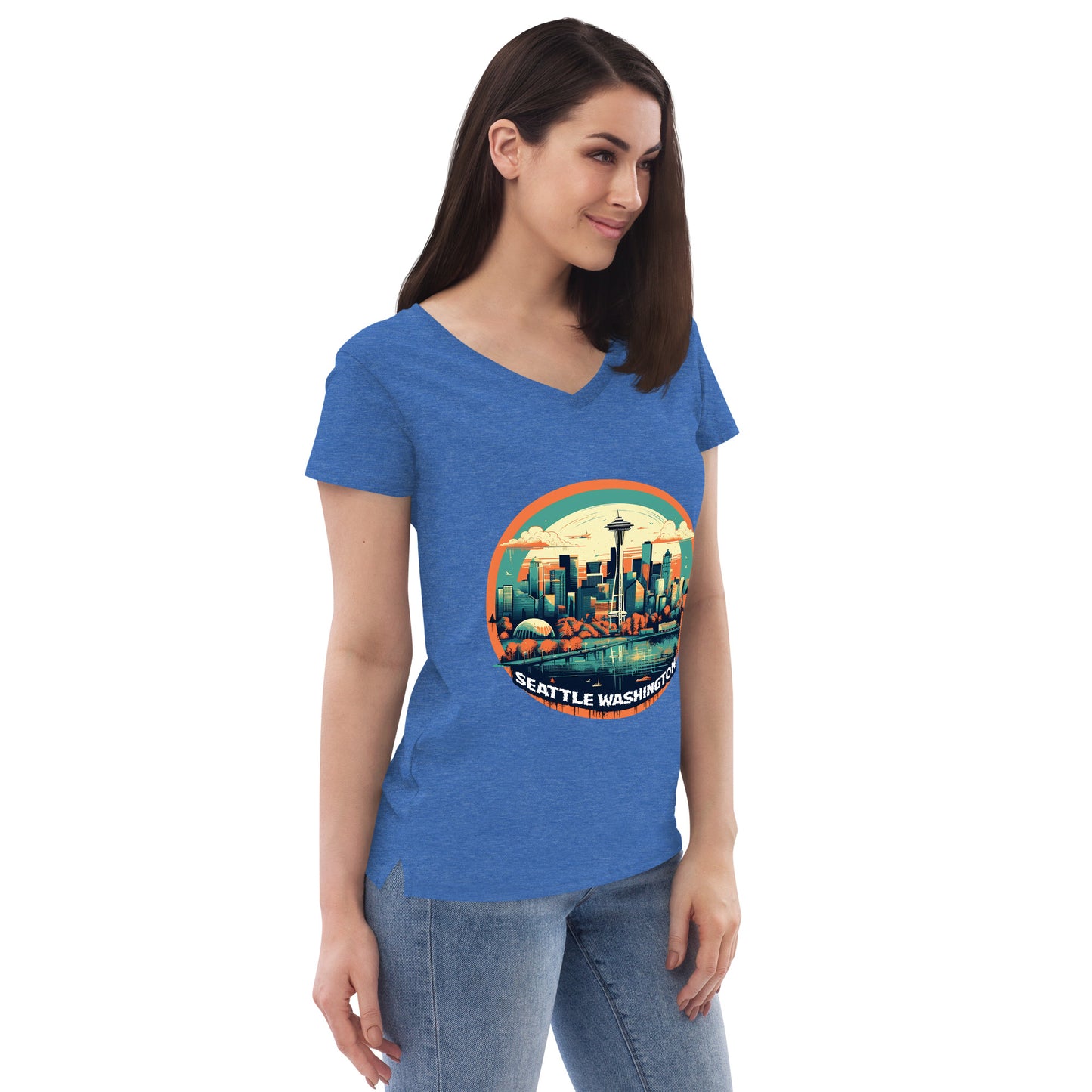 Seattle Washington Souvenir Women’s recycled v-neck t-shirt