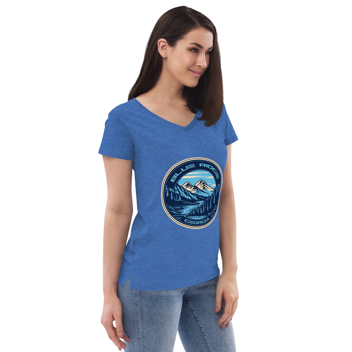 Blue Ridge Georgia Souvenir Women’s recycled v-neck t-shirt