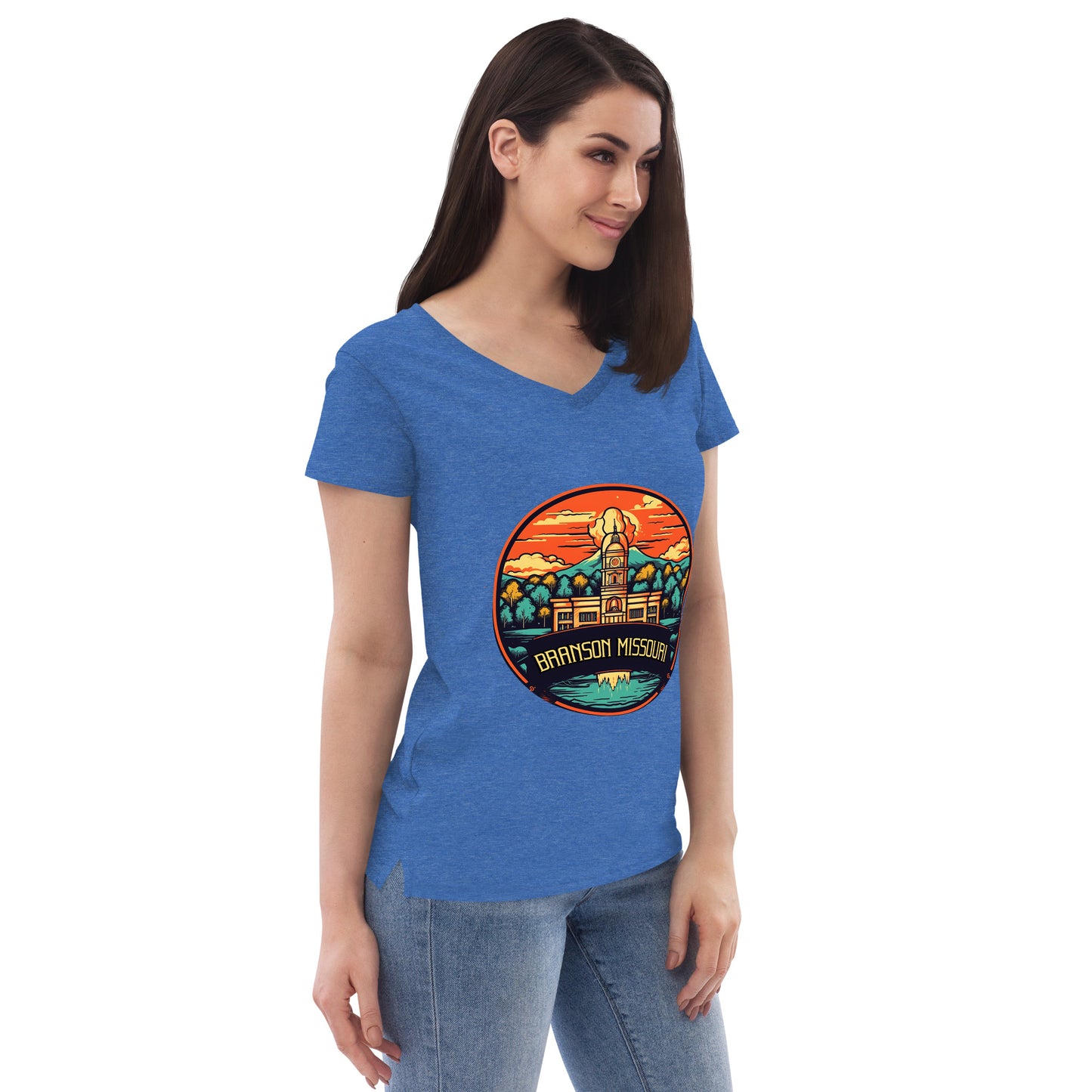 Branson Missouri Souvenir Women’s recycled v-neck t-shirt