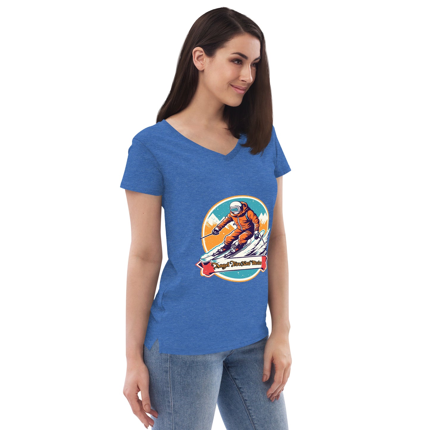 Angel Fire New Mexico Souvenir Women’s recycled v-neck t-shirt