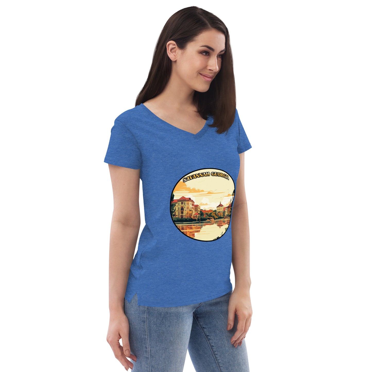 Savannah Georgia Souvenir Women’s recycled v-neck t-shirt