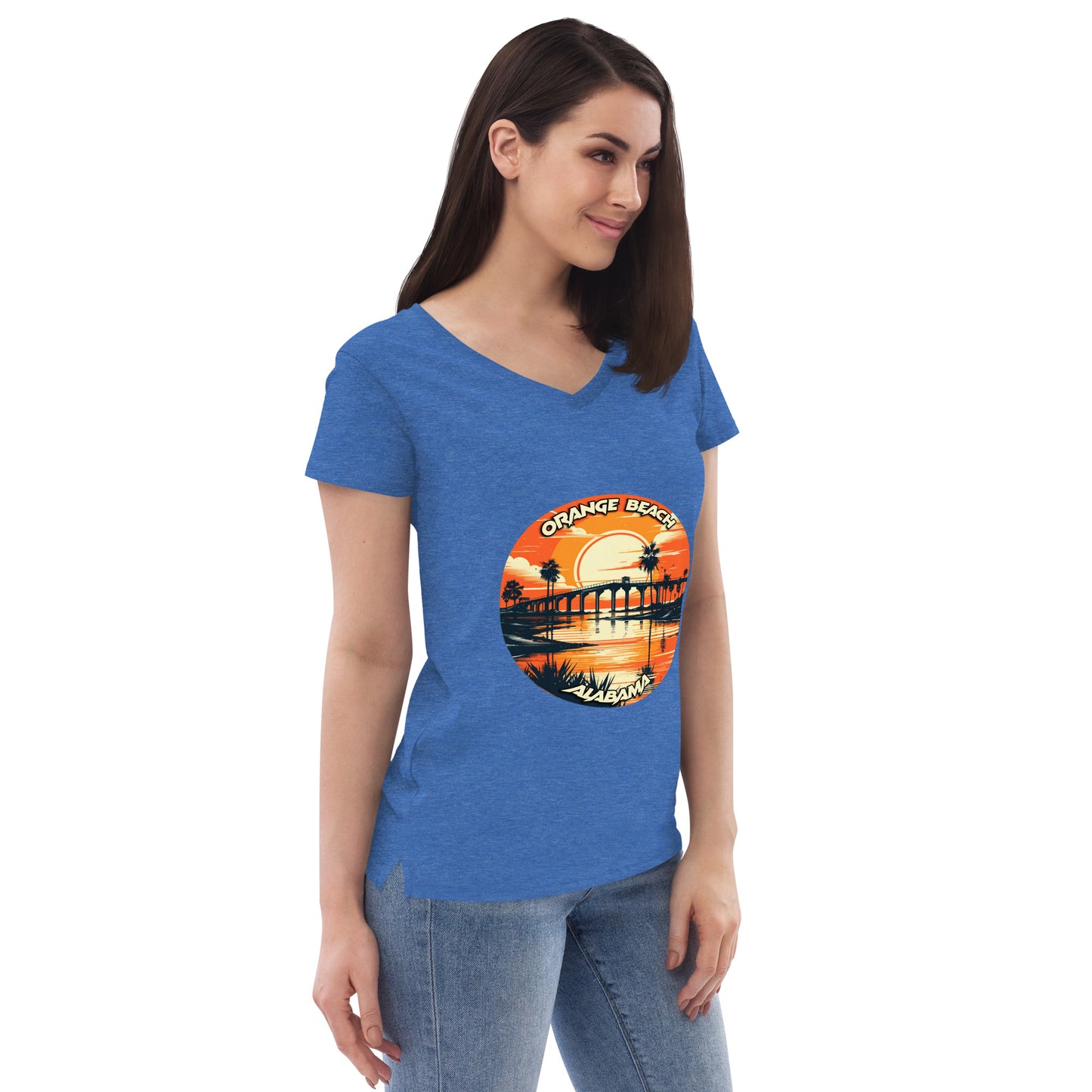 Orange Beach Alabama Souvenir Women’s recycled v-neck t-shirt