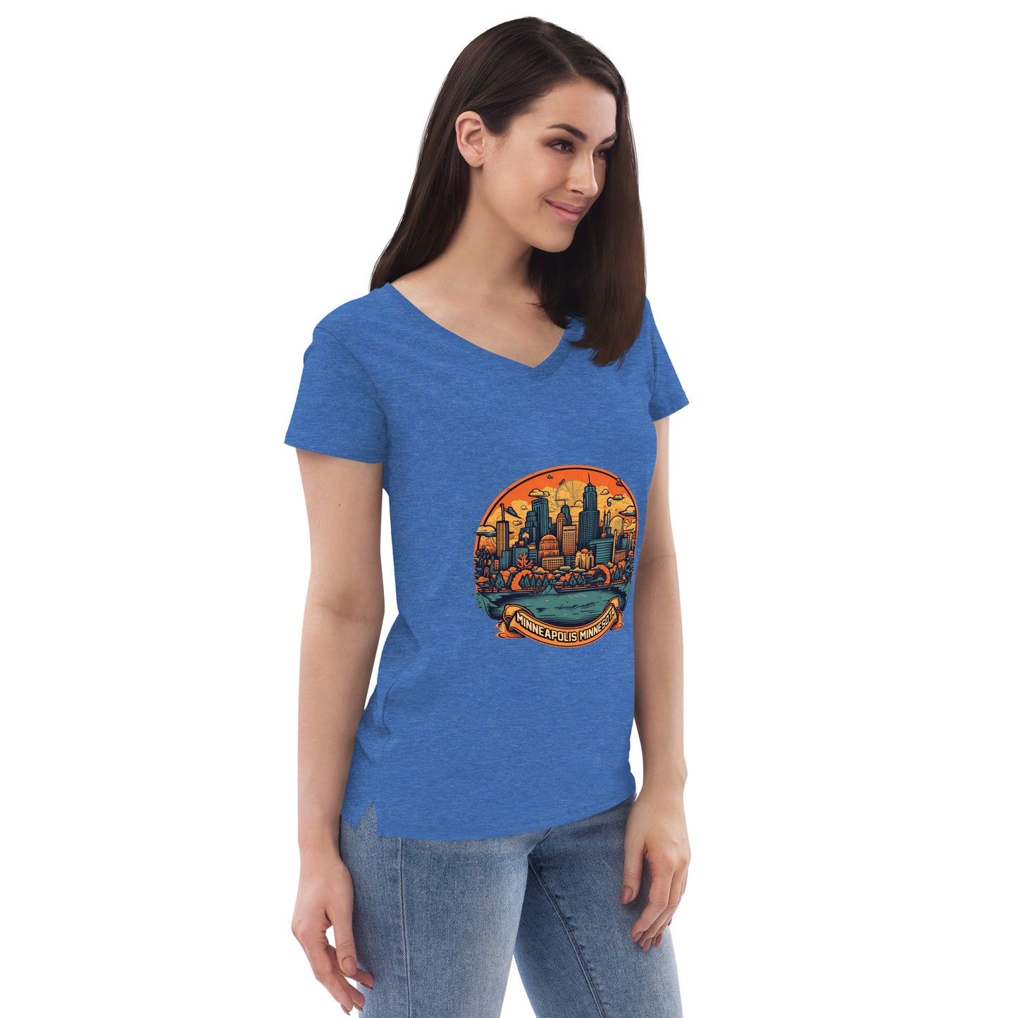 Minneapolis Minnesota Souvenir Women’s recycled v-neck t-shirt