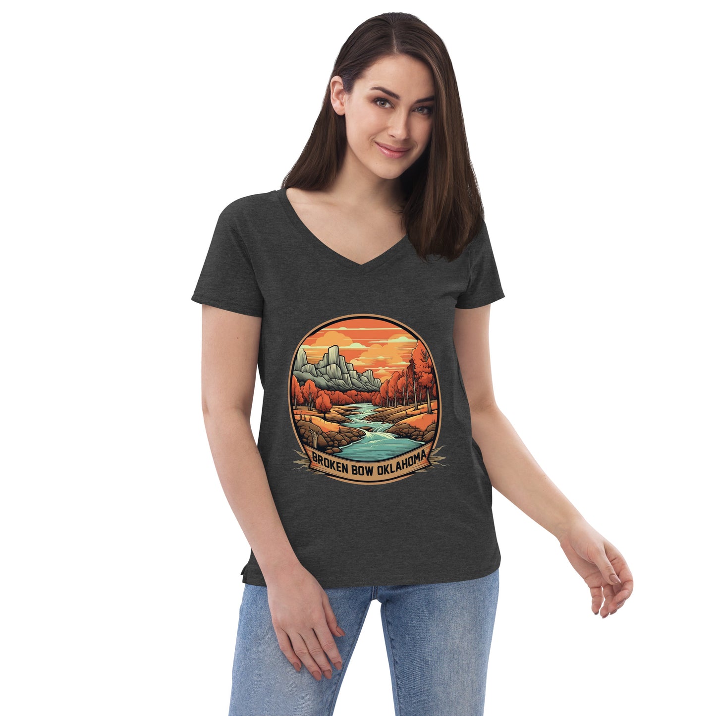 Broken Bow Oklahoma Souvenir Women’s recycled v-neck t-shirt