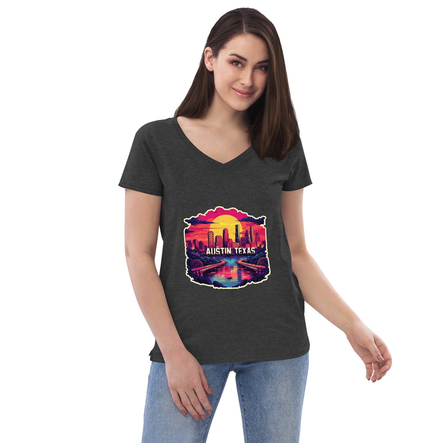 Austin Texas Souvenir Women’s recycled v-neck t-shirt