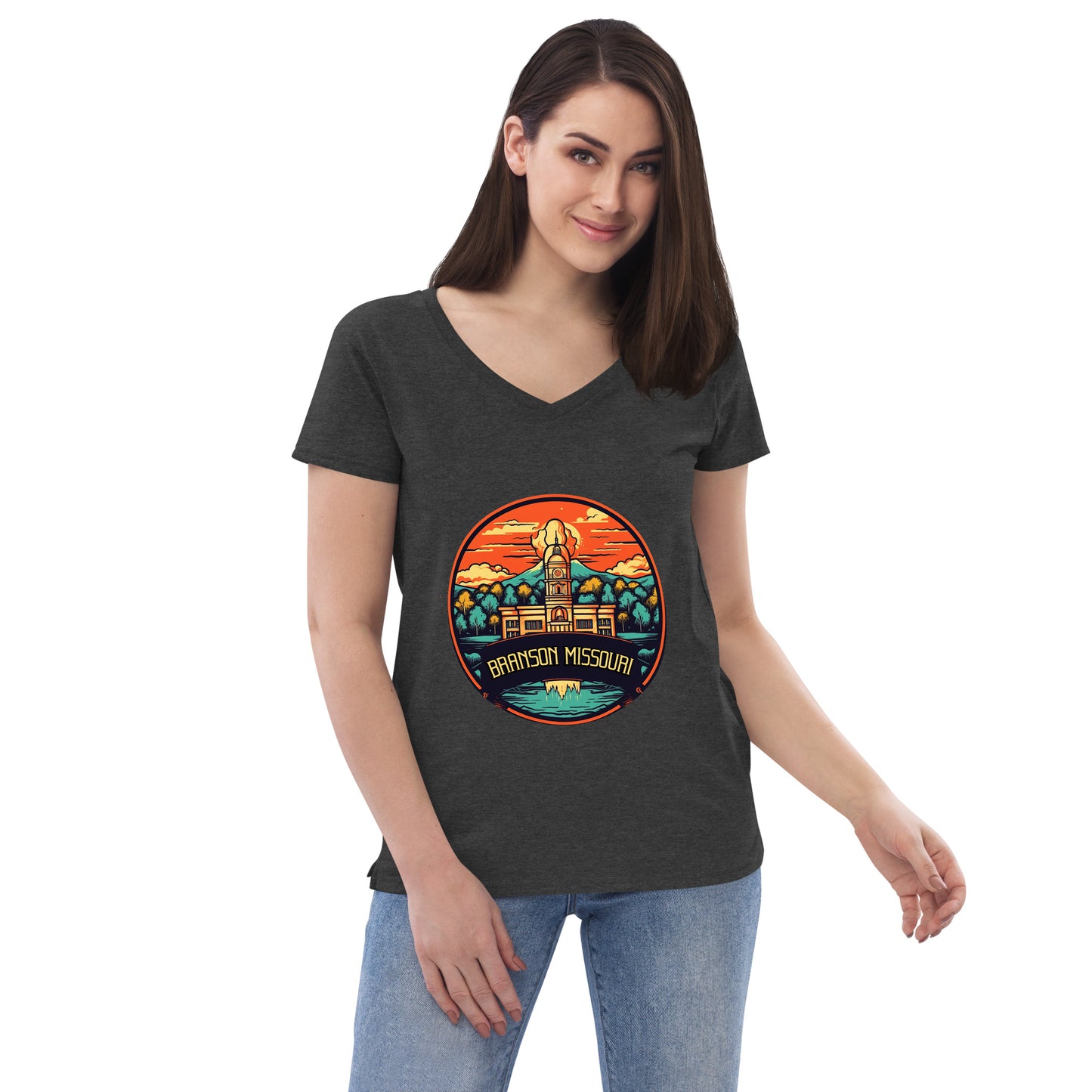 Branson Missouri Souvenir Women’s recycled v-neck t-shirt