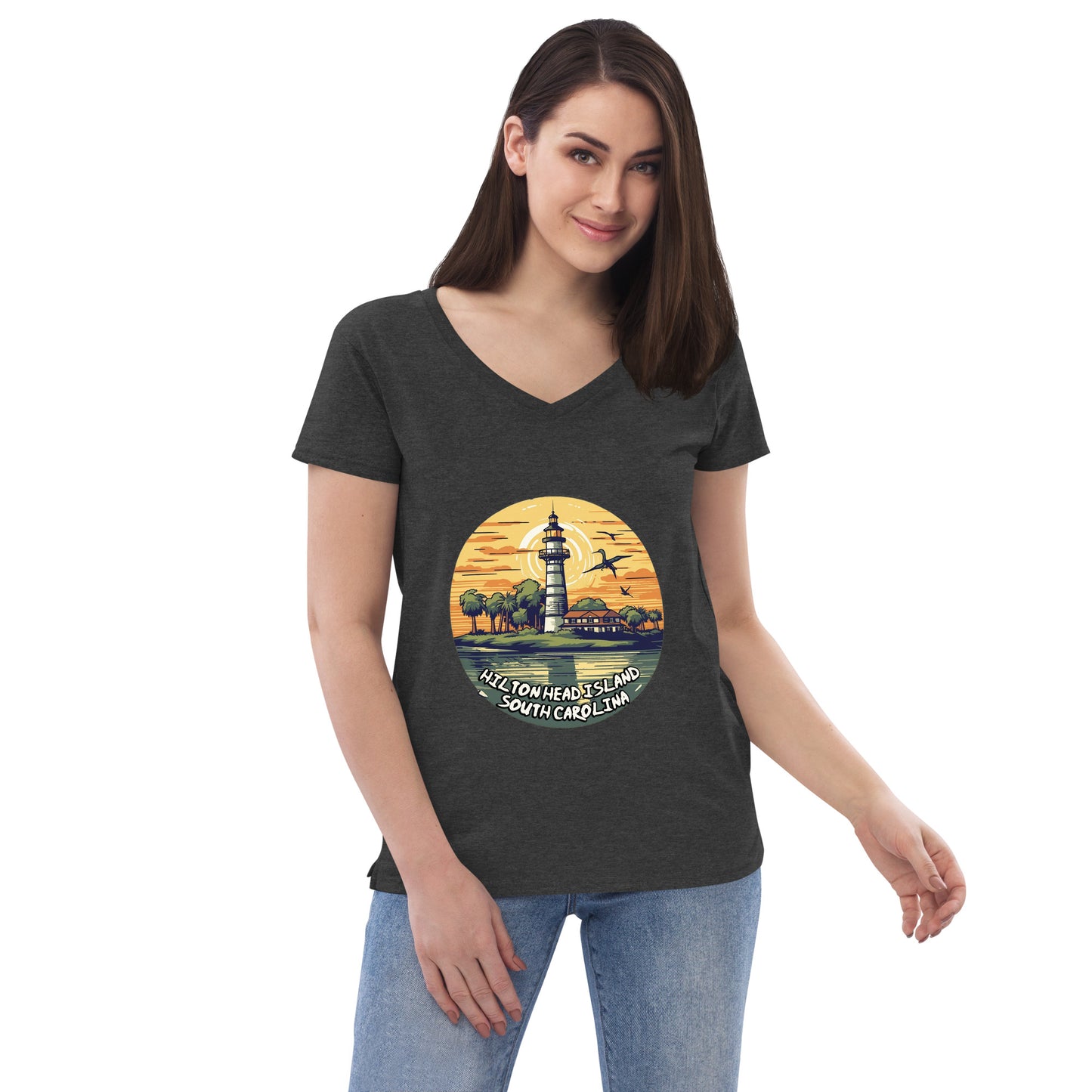 Hilton Head Island South Carolina Souvenir Women’s recycled v-neck t-shirt