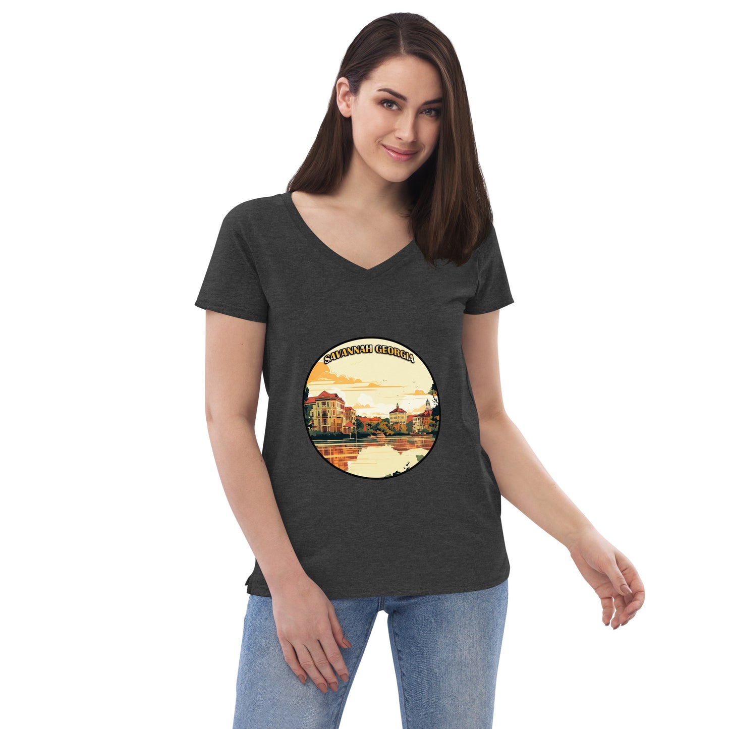 Savannah Georgia Souvenir Women’s recycled v-neck t-shirt