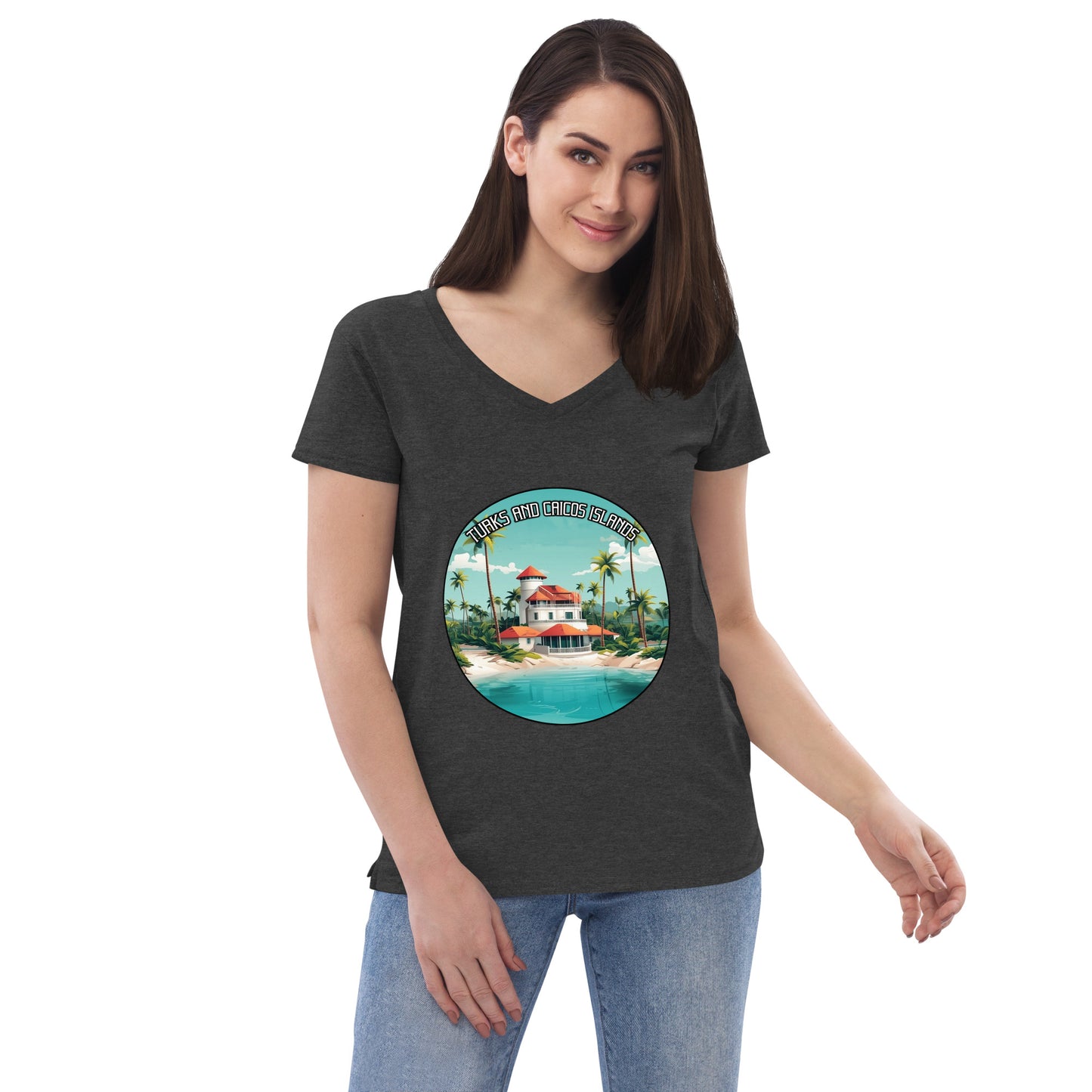 Turks and Caicos Islands Souvenir Women’s recycled v-neck t-shirt