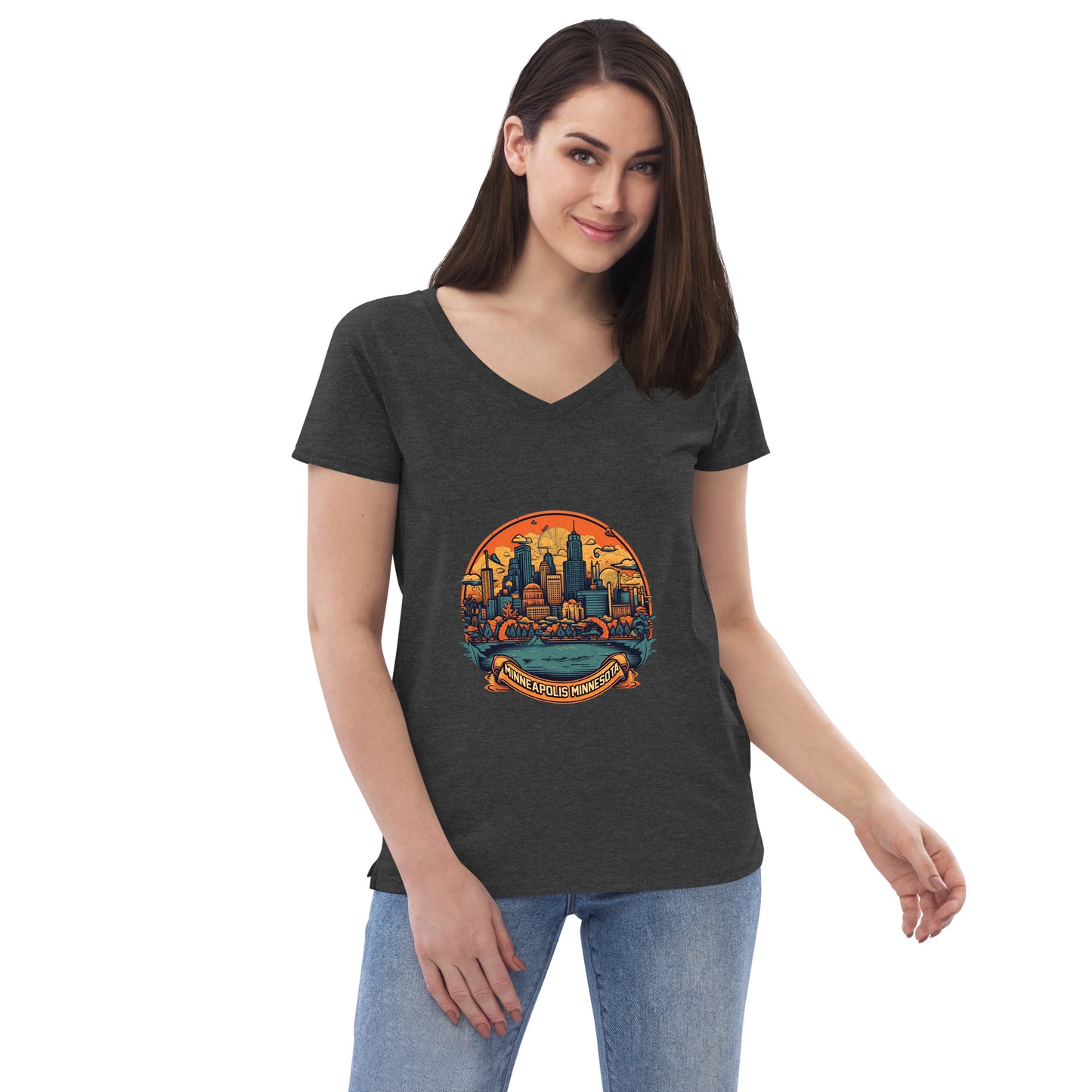 Minneapolis Minnesota Souvenir Women’s recycled v-neck t-shirt