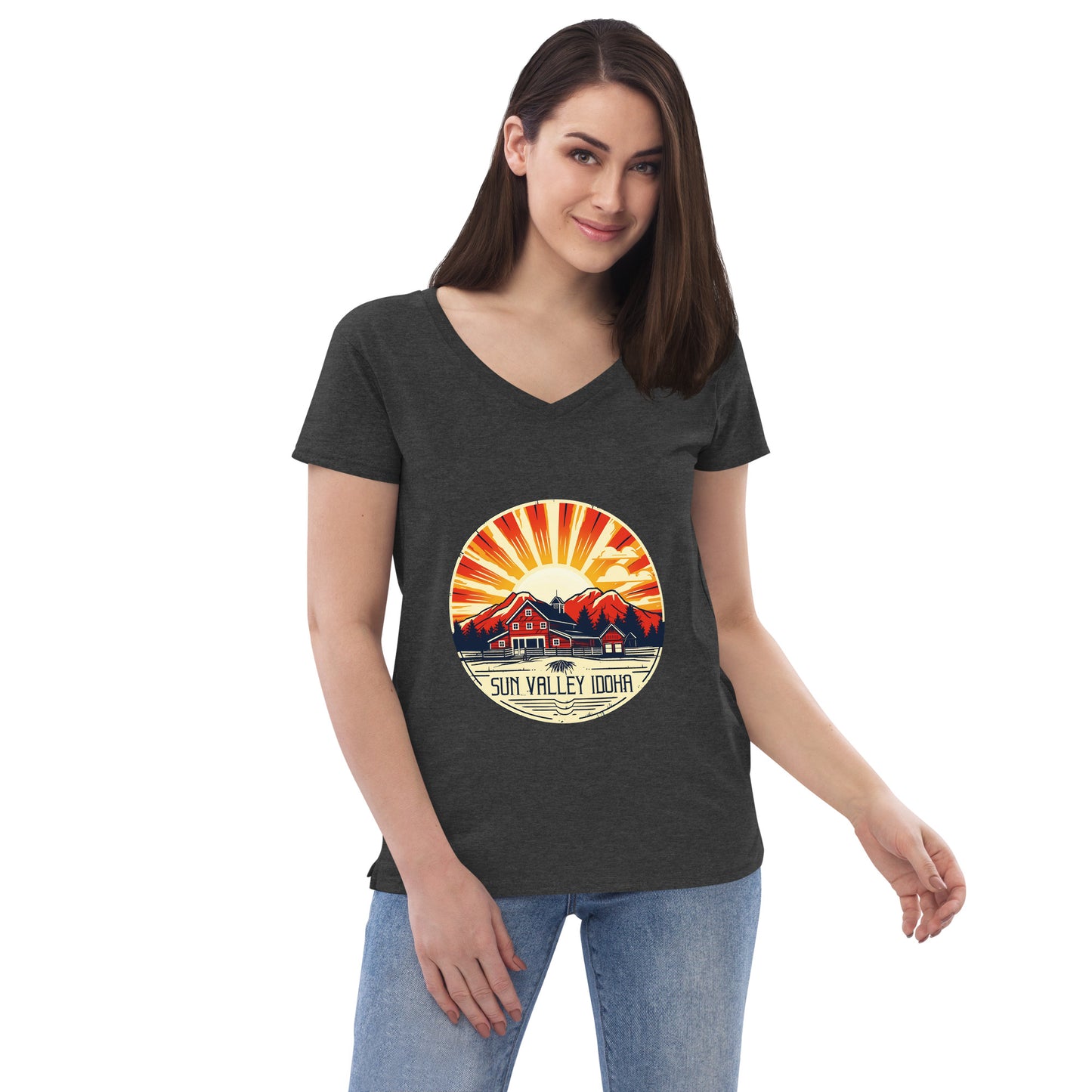 Sun Valley Idaho Souvenir Women’s recycled v-neck t-shirt