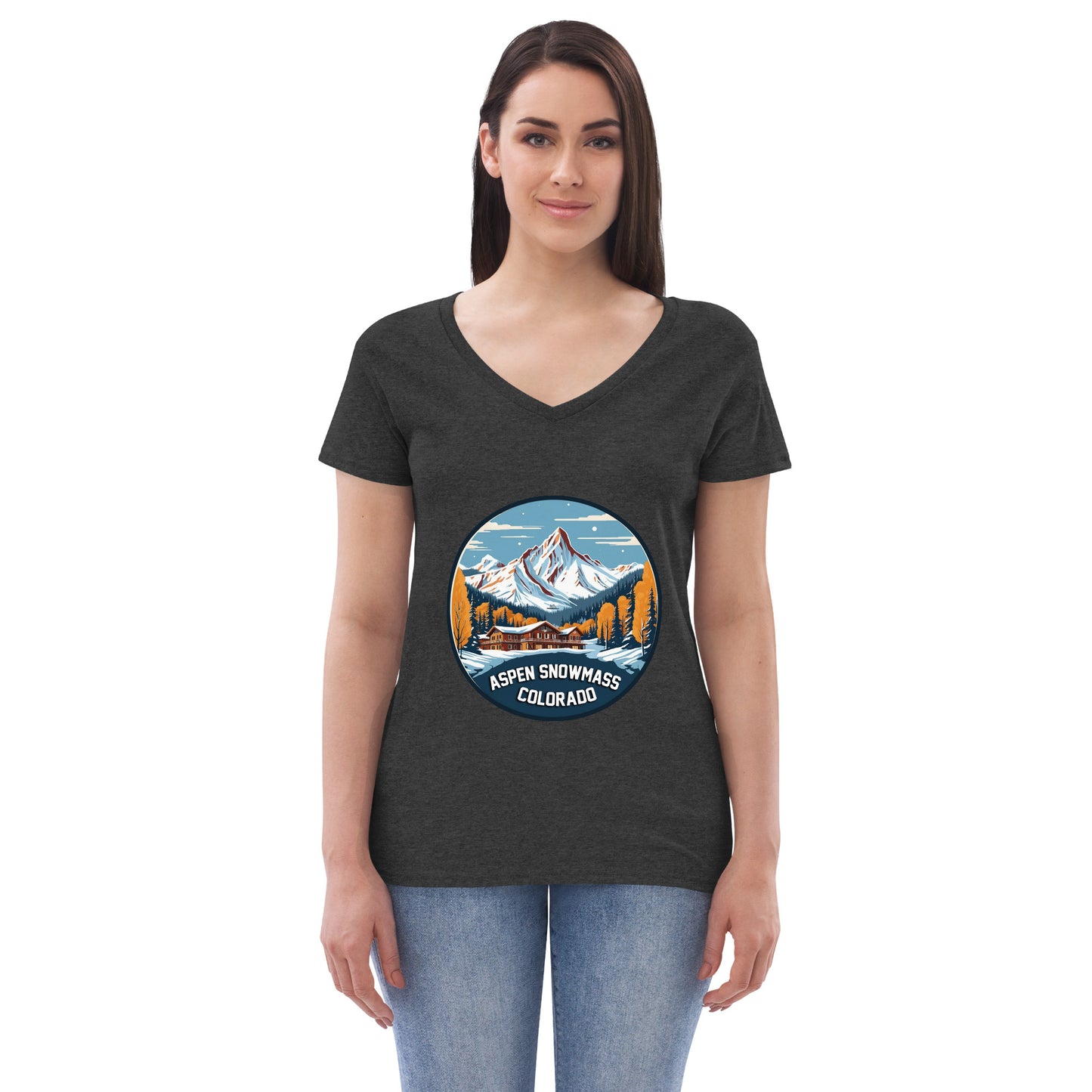 Aspen Snowmass Colorado Souvenir Women’s recycled v-neck t-shirt