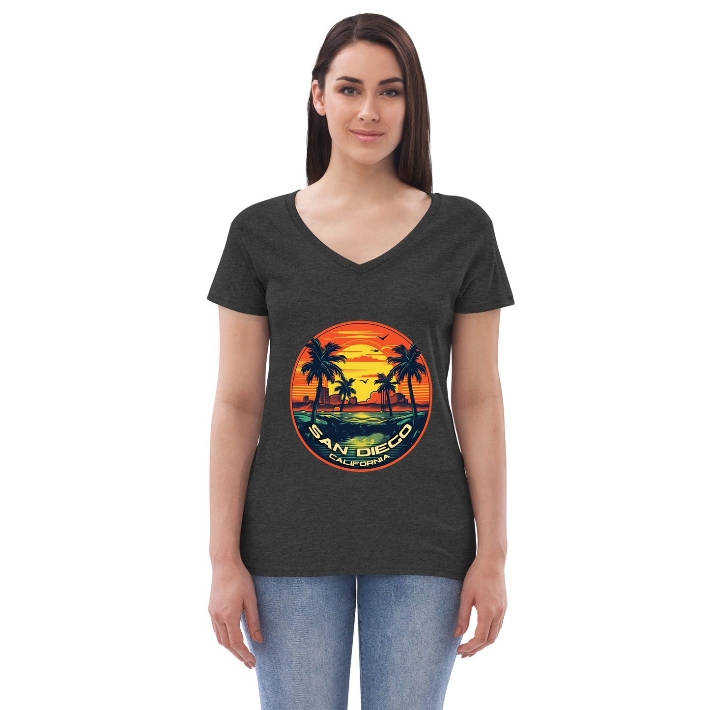 San Diego California Souvenir Women’s recycled v-neck t-shirt