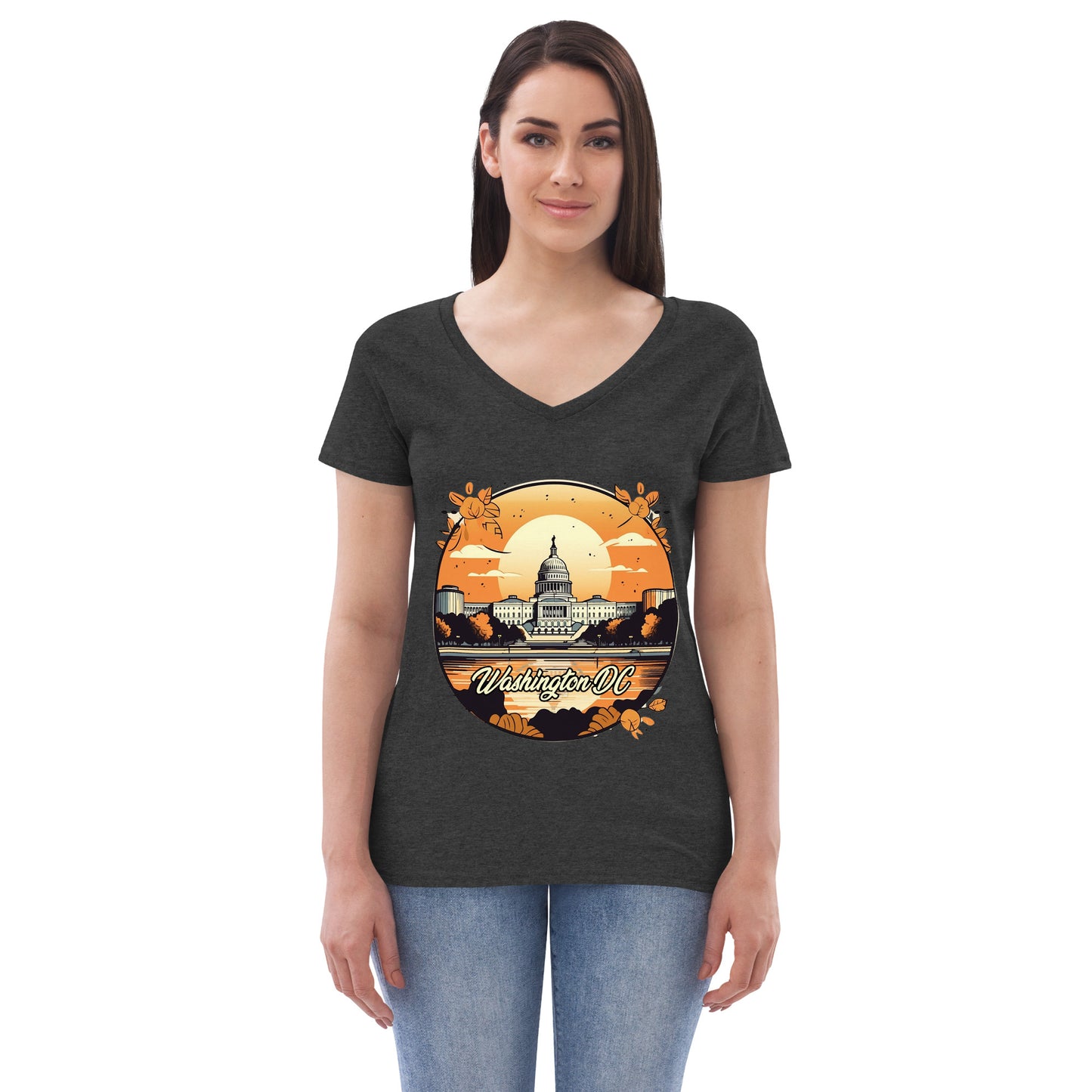 Washington DC Souvenir Women’s recycled v-neck t-shirt