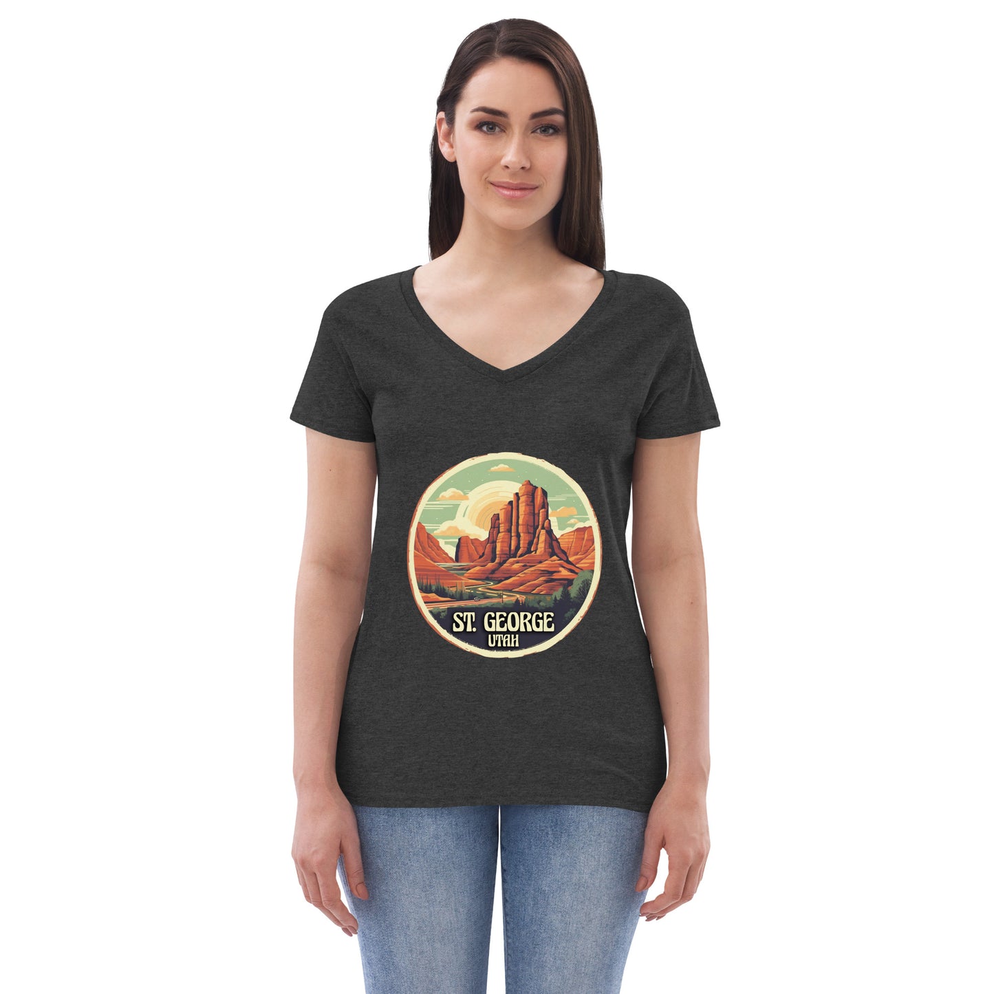 St. George Utah Souvenir Women’s recycled v-neck t-shirt