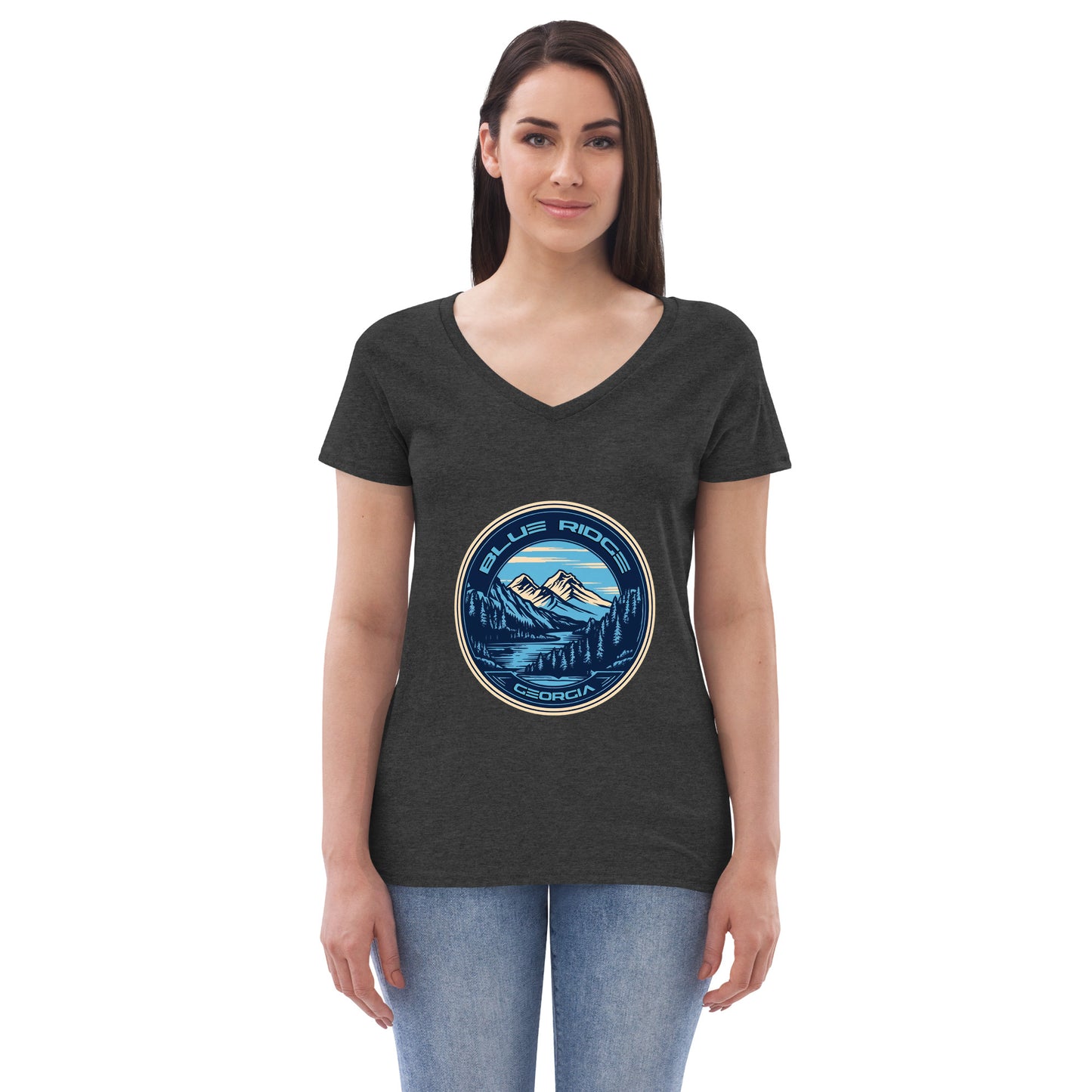 Blue Ridge Georgia Souvenir Women’s recycled v-neck t-shirt