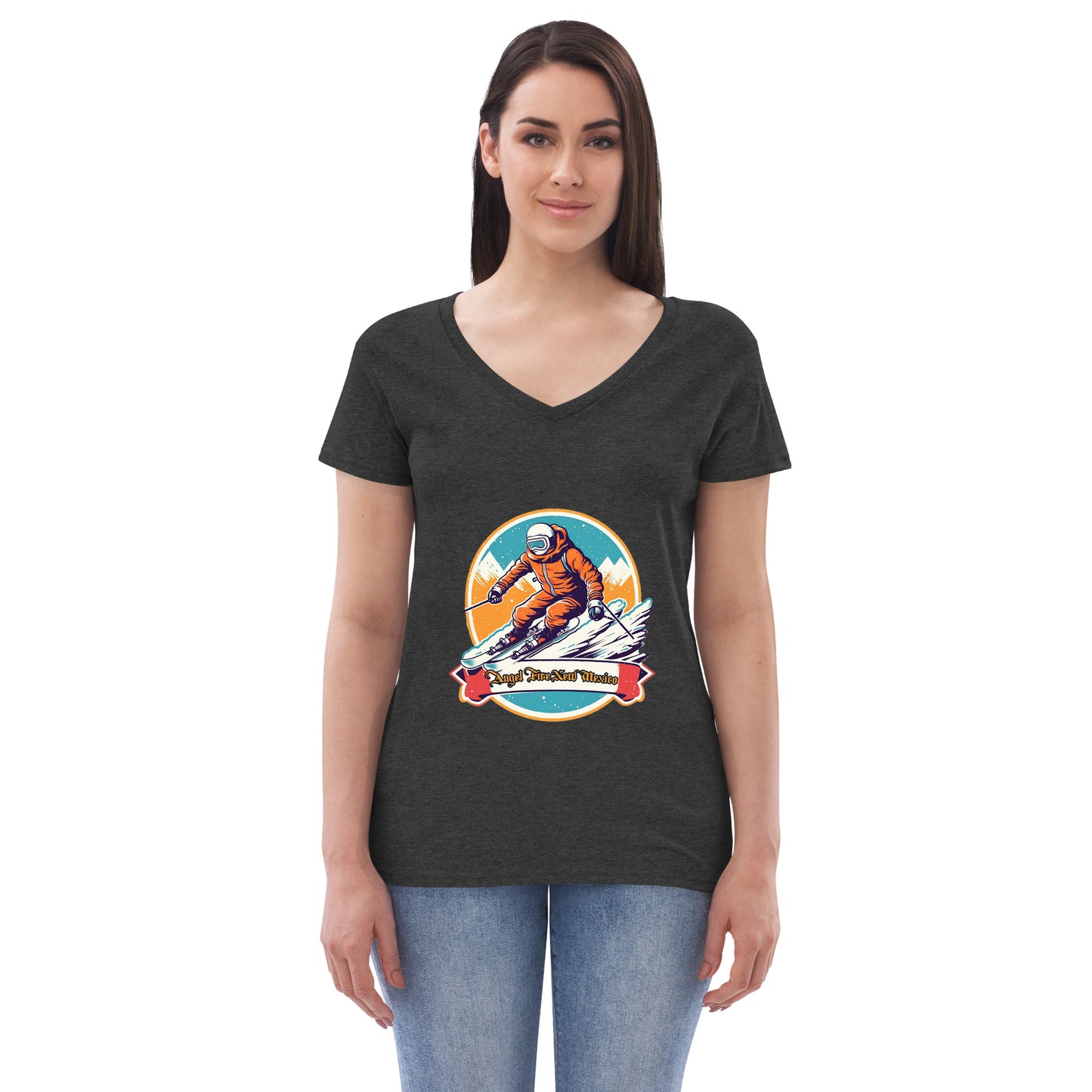 Angel Fire New Mexico Souvenir Women’s recycled v-neck t-shirt